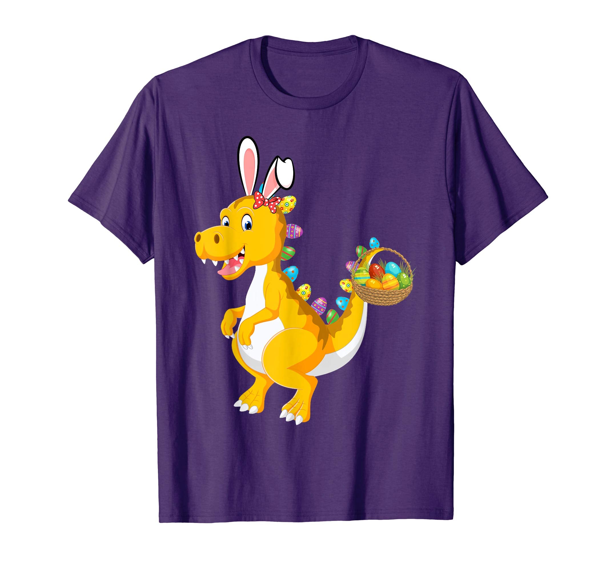 Funny Dinosaur T-rex Bunny with Eggs Easter T shirt