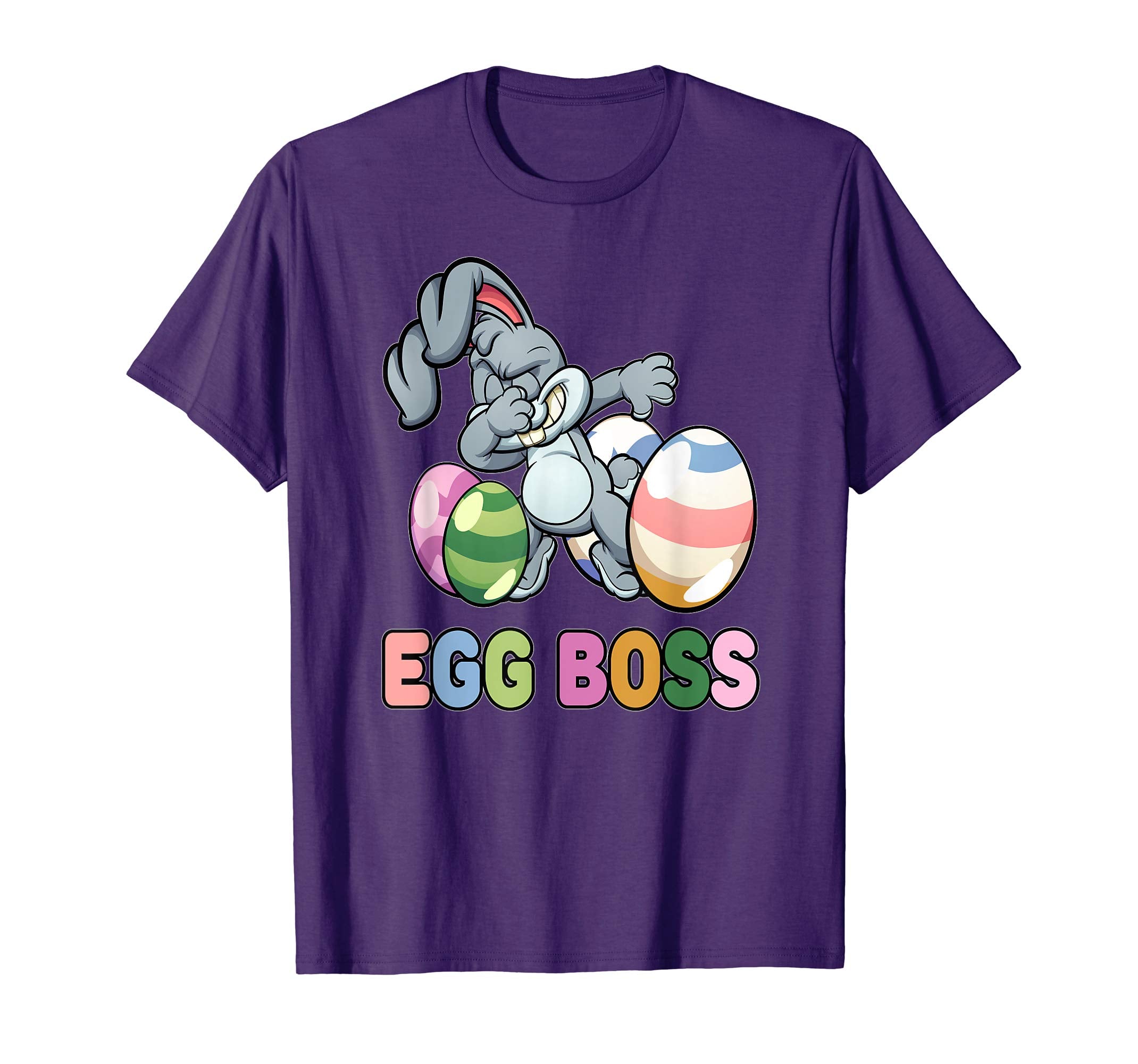 Egg Boss Easter Shirt For Kids Boys Dabbing Easter Bunny
