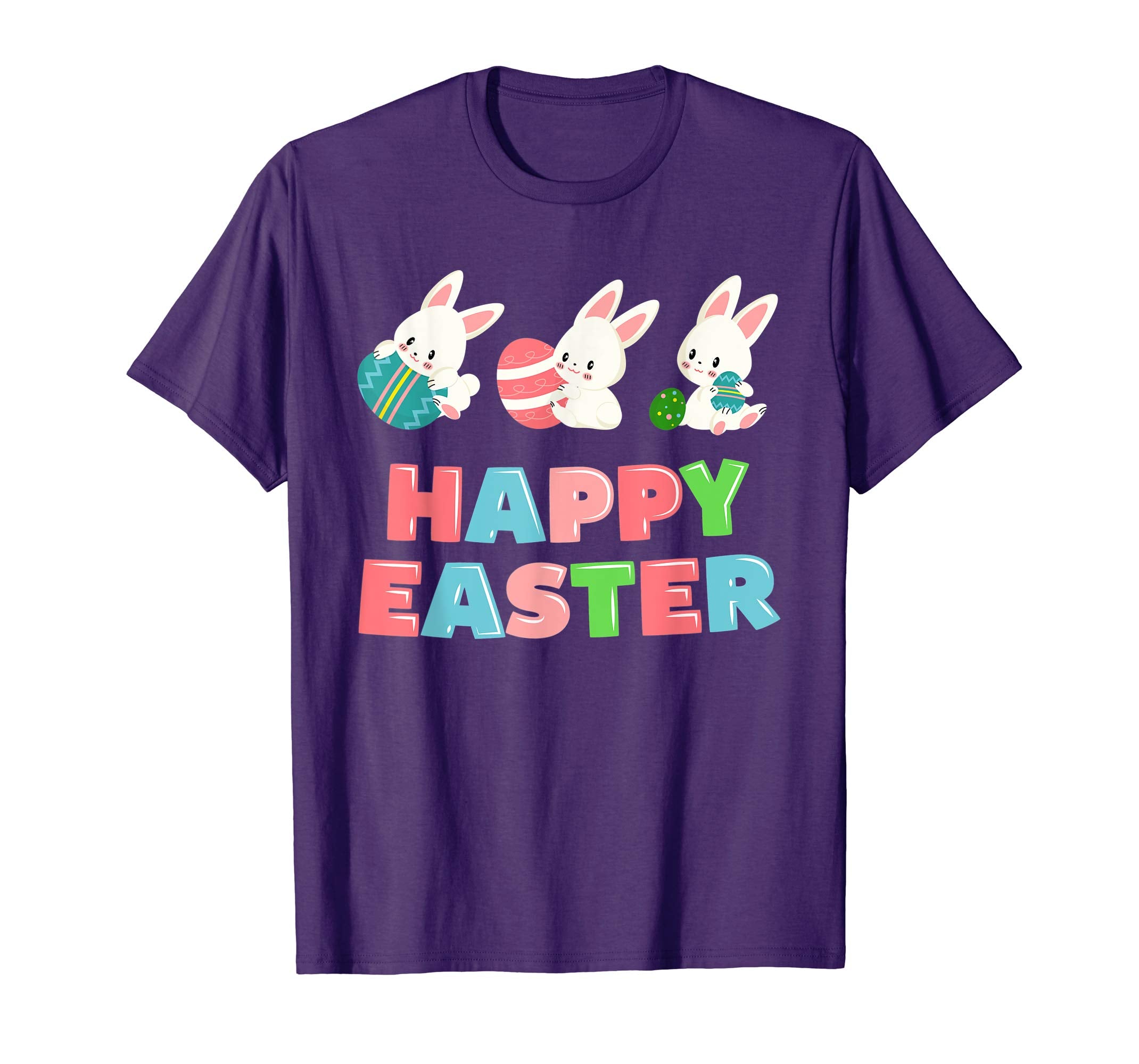 Happy Easter Shirt For Boys Girls Women Men Colorful Eggs