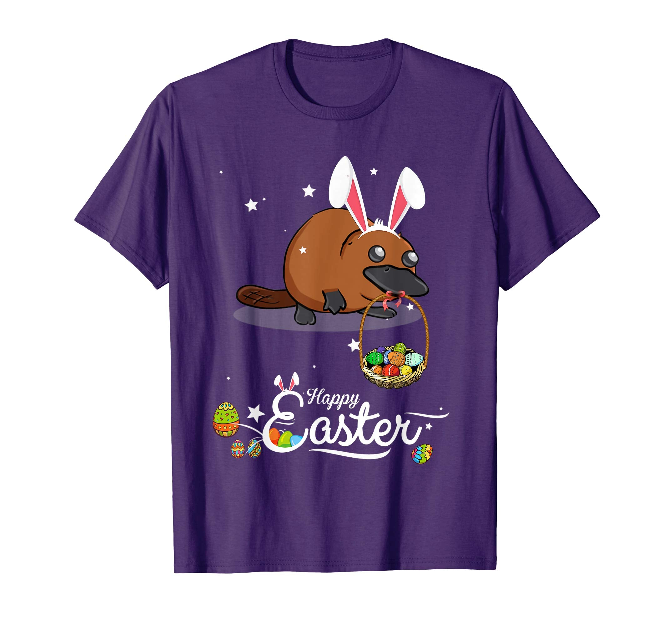 Cute Easter Platypus with Bunny Ears and Eggs T Shirt