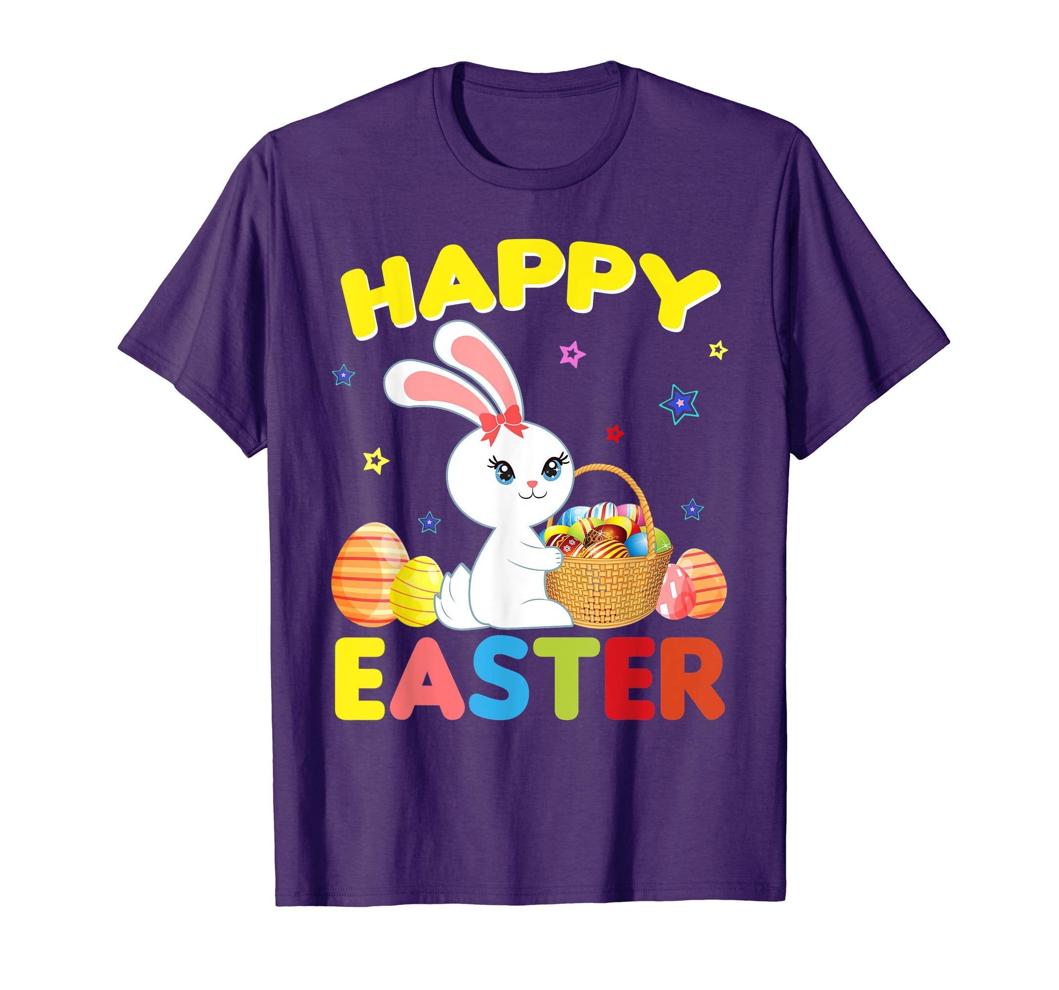 Easter T Shirt Happy Easter Bunny Eggs Tshirt Colorful Gift