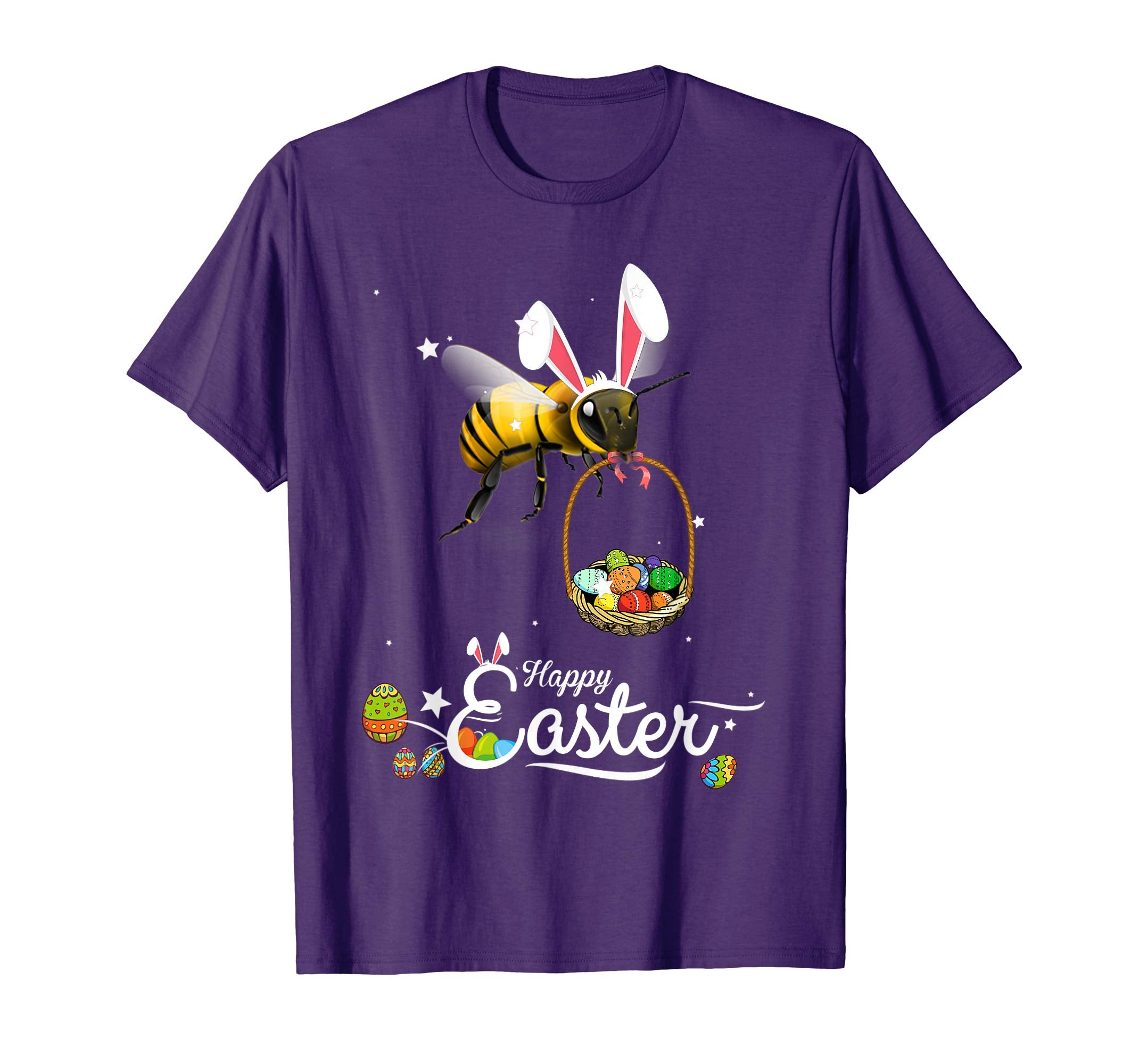 Cute Easter Bee with Bunny Ears and Eggs T Shirt