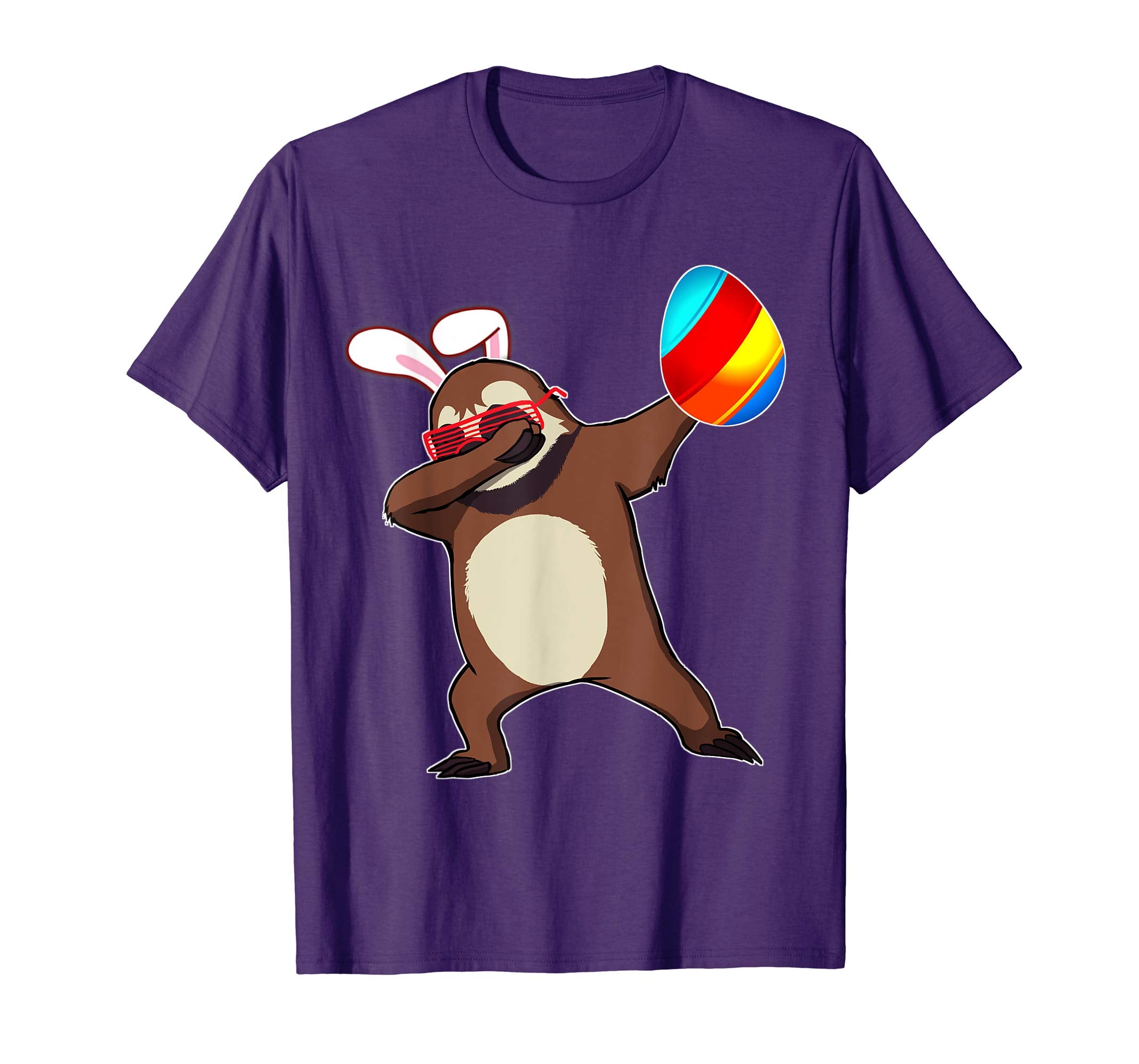 Easter Bunny Dabbing Sloth Tshirt Egg Ears Animal Gift