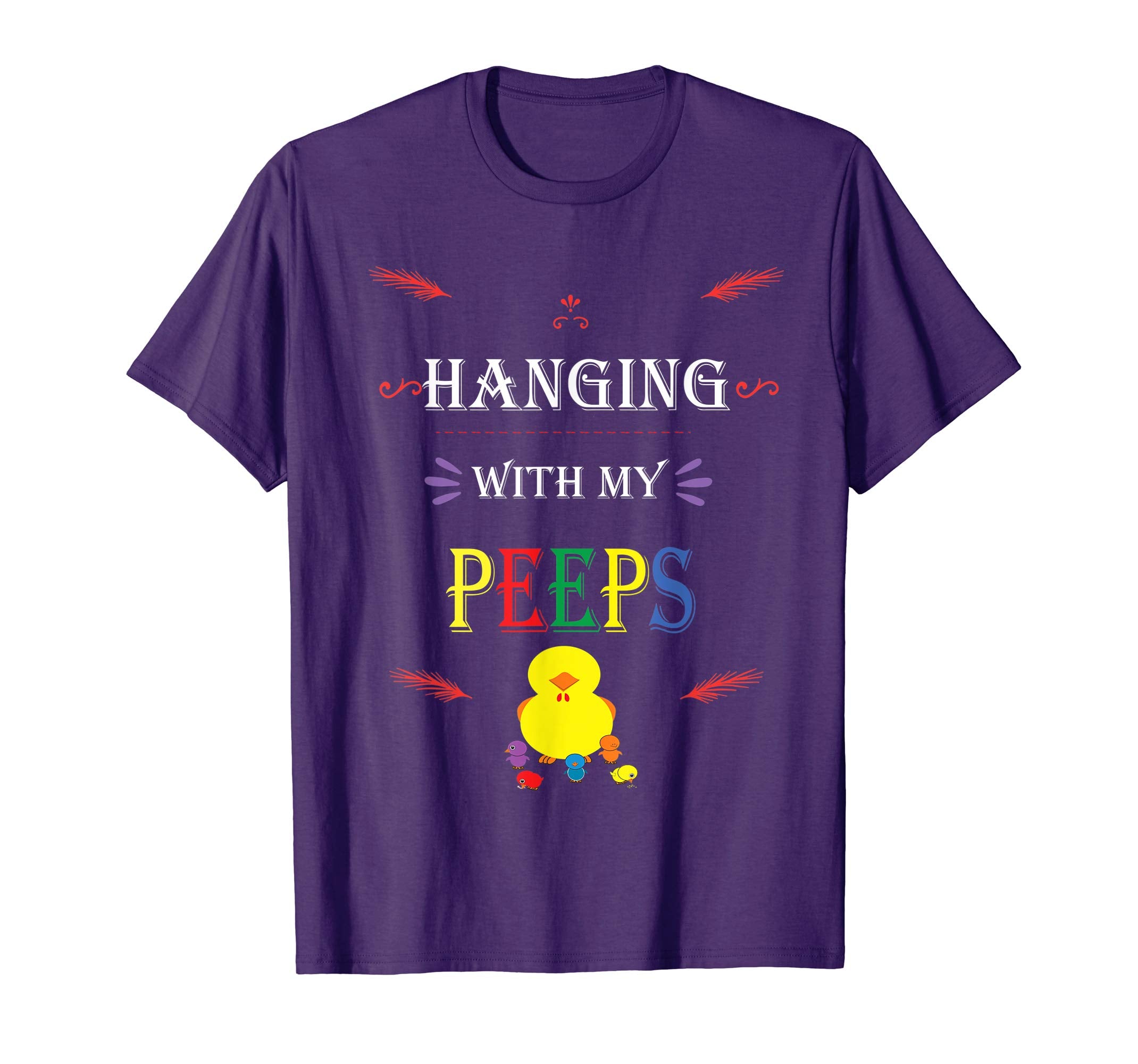 Hanging With My Peeps Cute Easter Tshirt Chick Chicken Lover