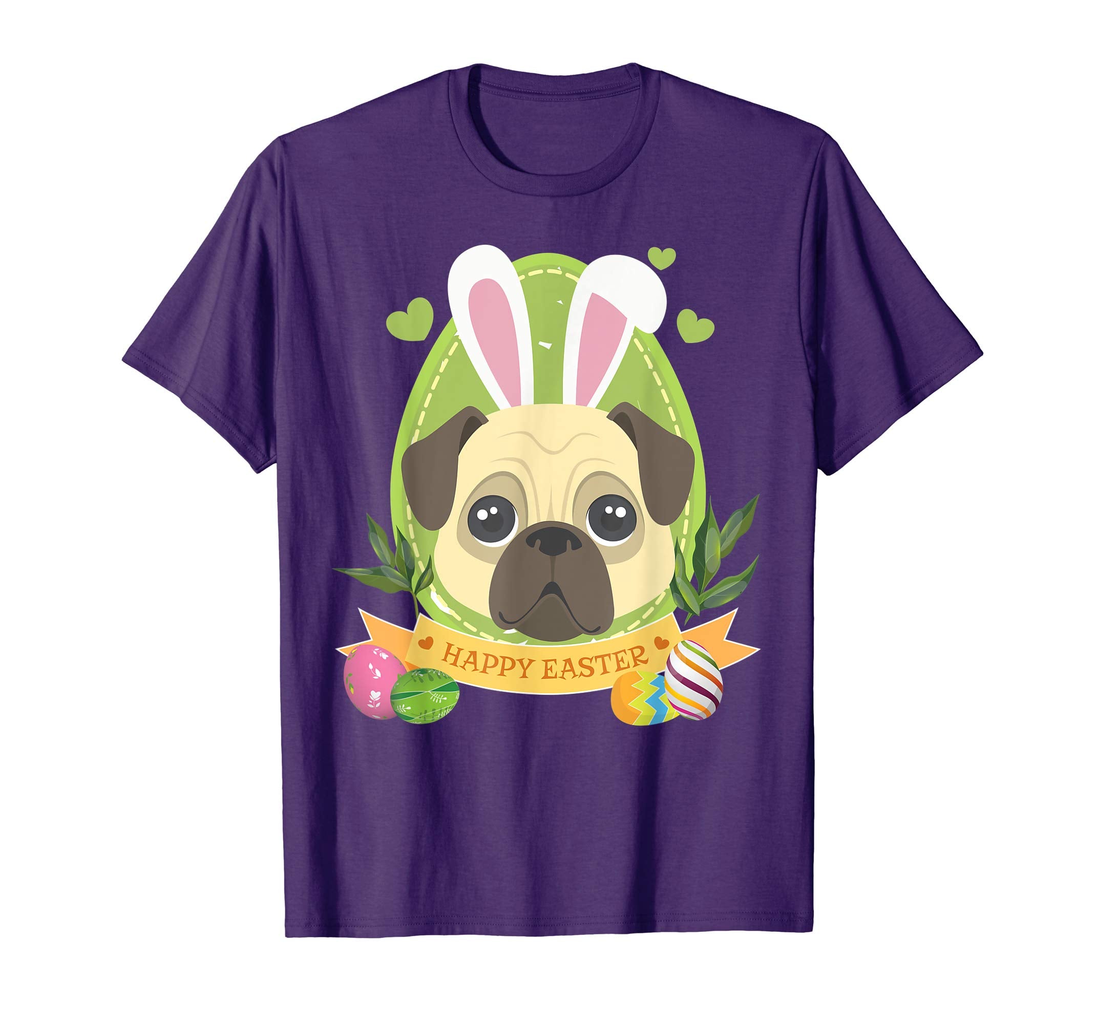 Bunny Pug Dog Easter Day Lovers T-Shirt Egg Hunting Lovely