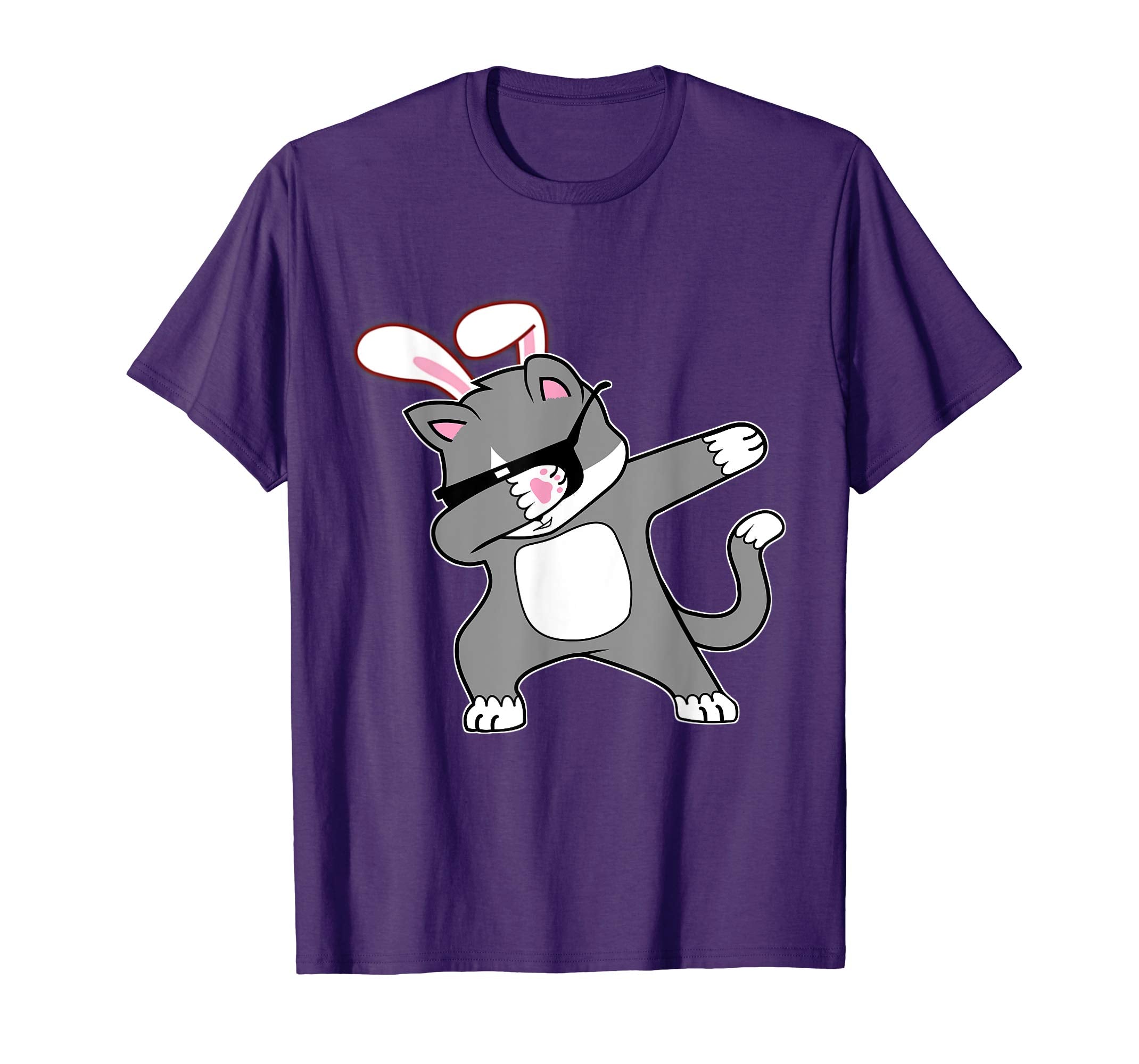 Easter Bunny Dabbing Cat Tshirt Rabbit Ears Animal Gift