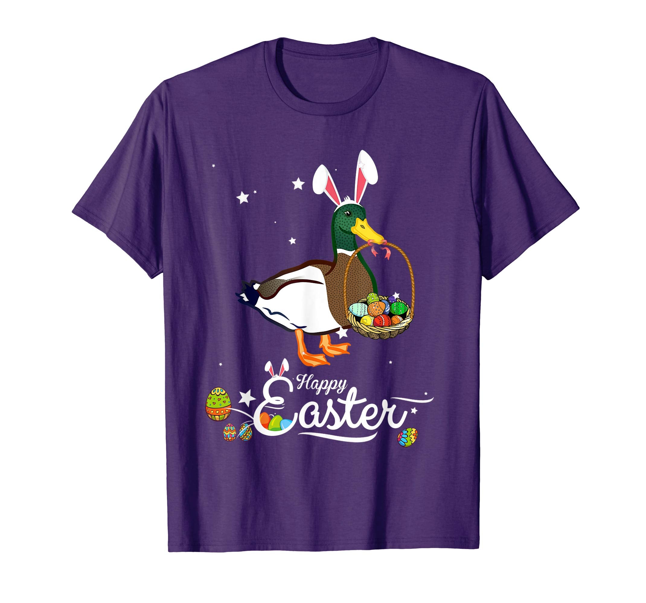 Cute Easter Duck with Bunny Ears and Eggs T Shirt