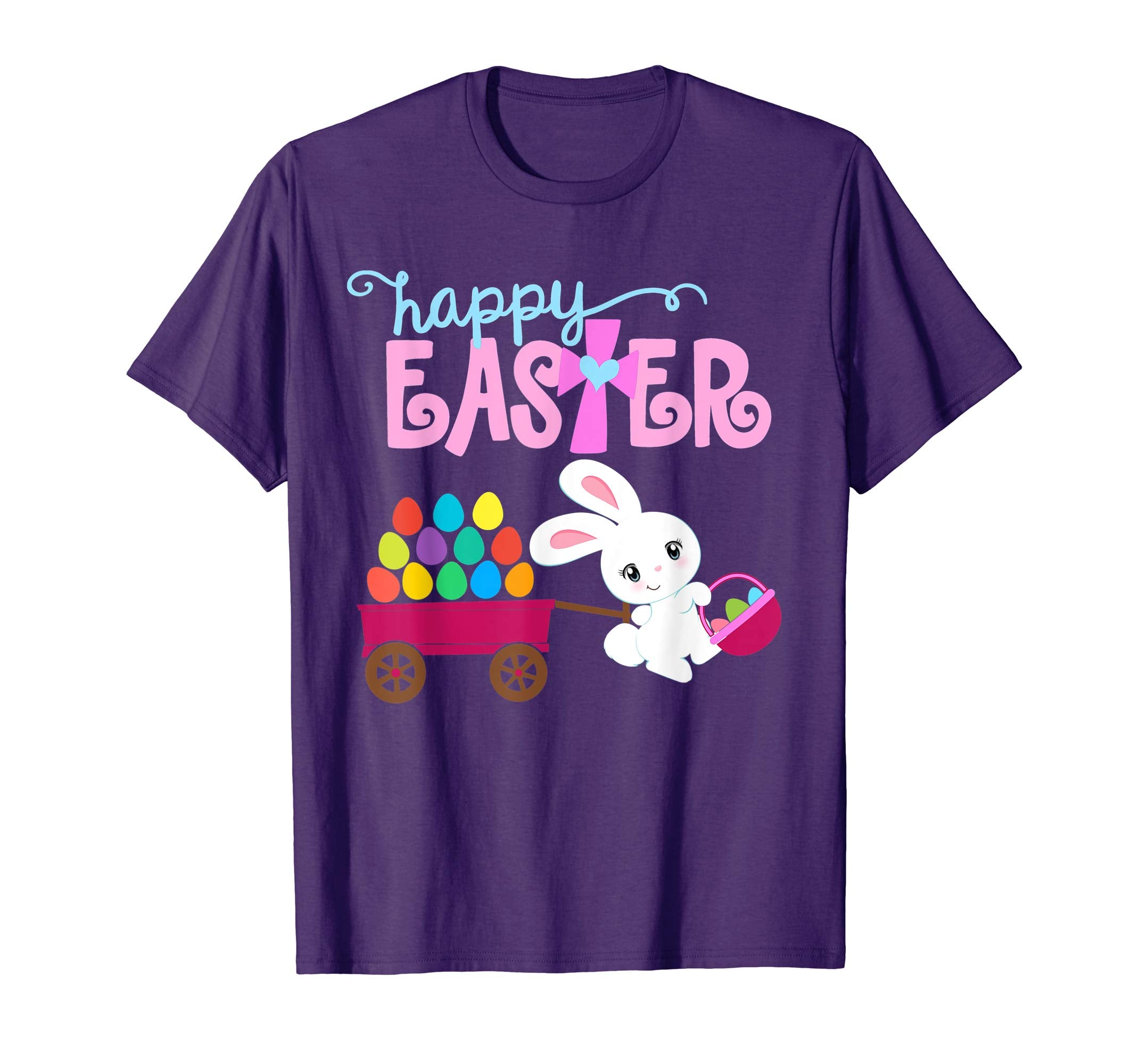 HAPPY EASTER Bunny Egg Hunt Christian Shirt Girls Women Kids