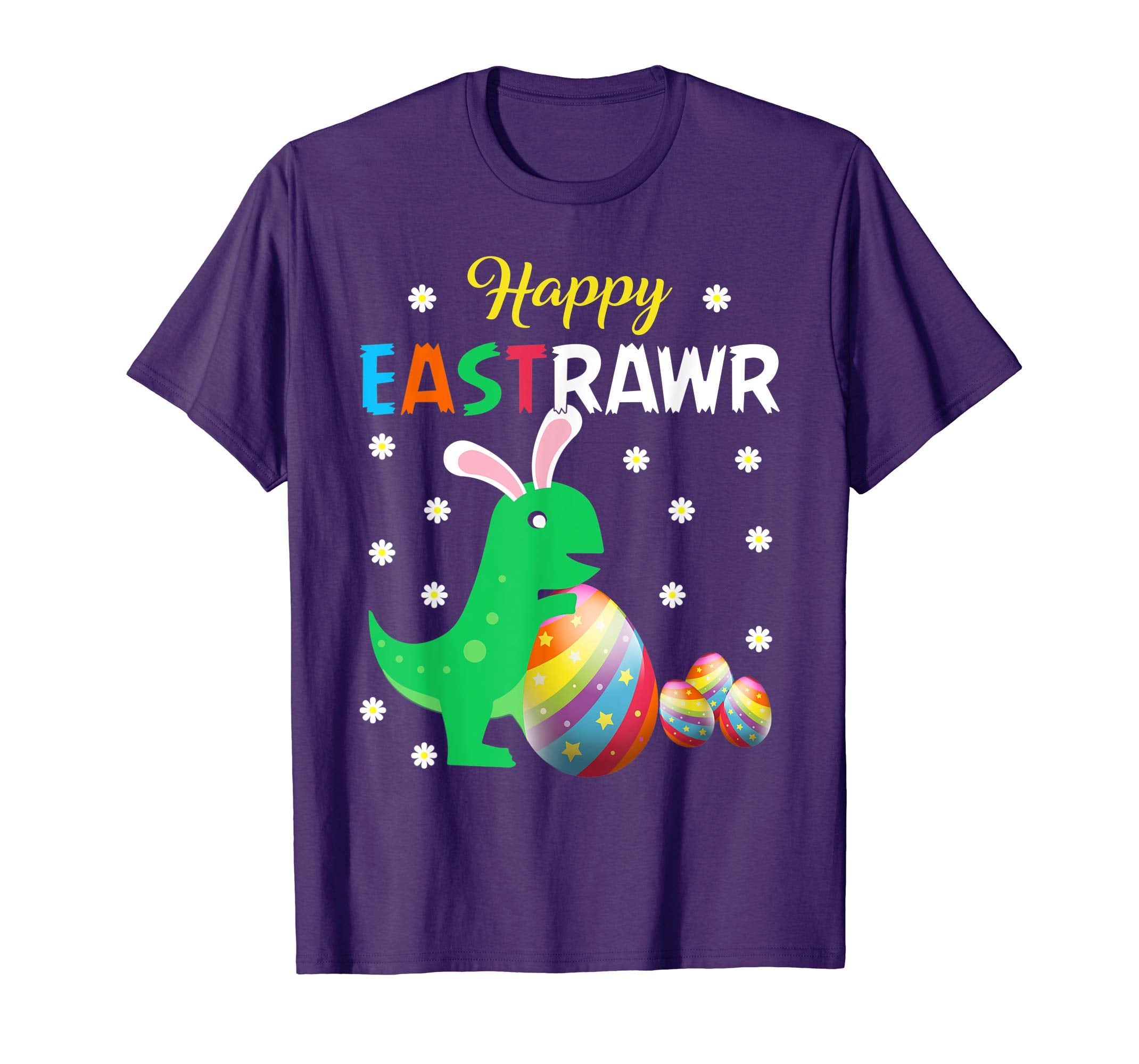 Happy Eastrawr T Rex Dinosaur Easter Bunny Egg Shirt Kids