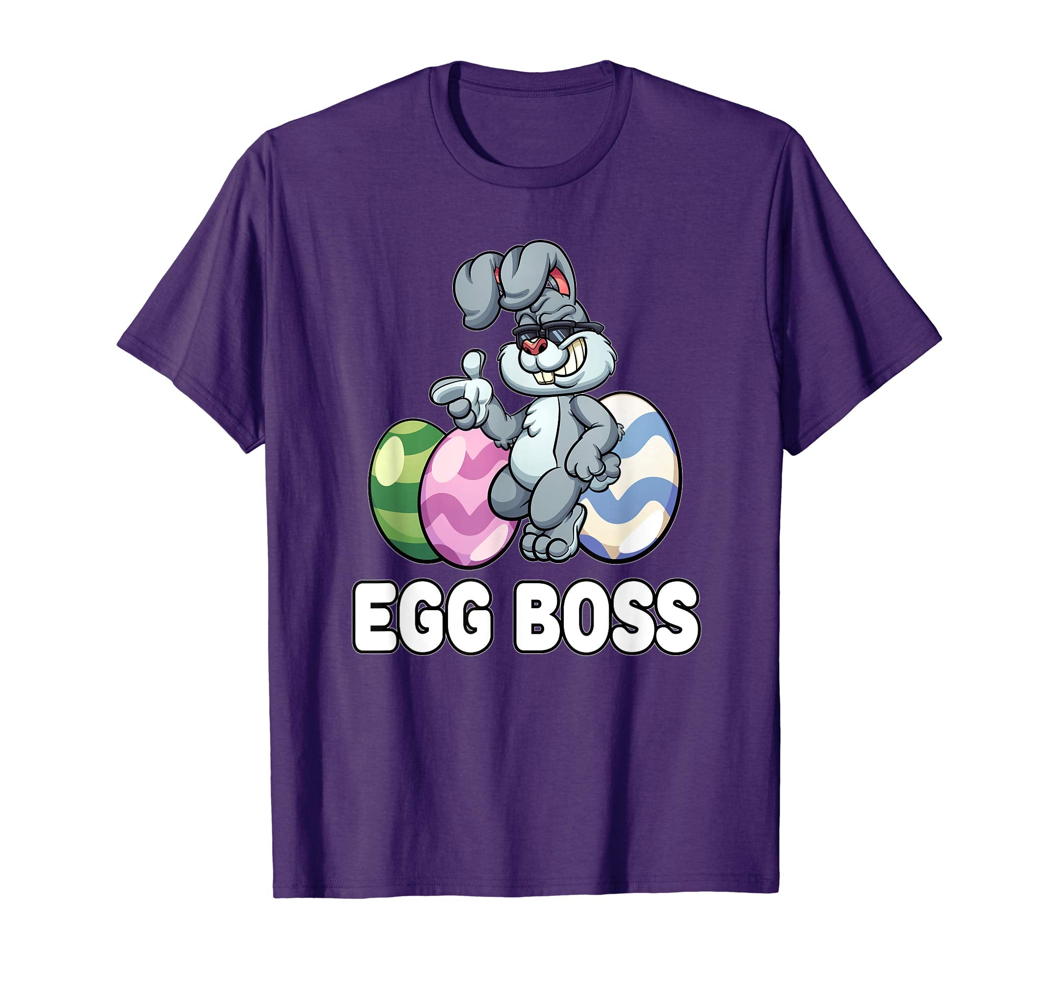 Egg Boss Easter Shirt For Kids Boys Girls Cool Easter Bunny