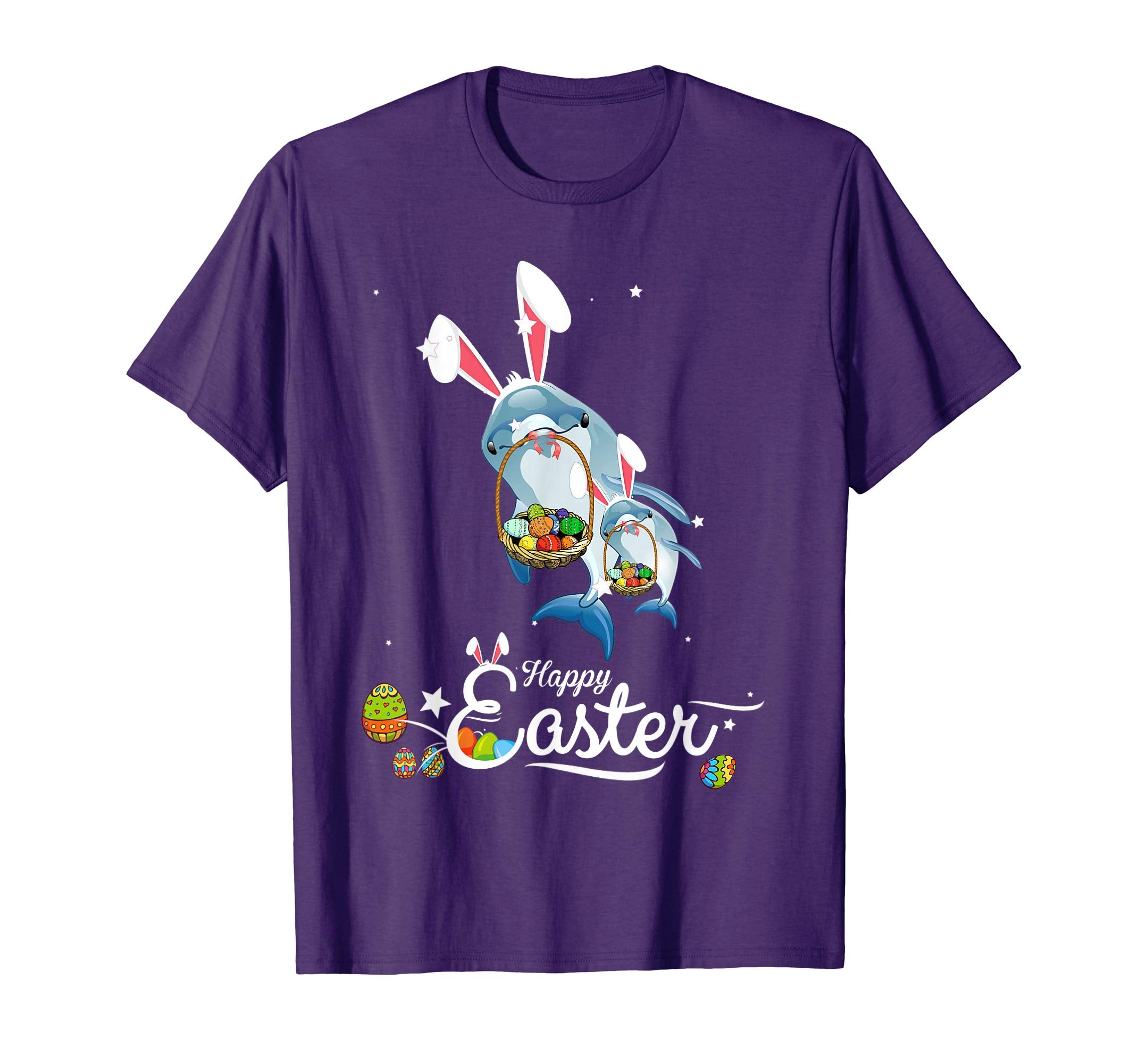 Cute Easter Dolphins with Bunny Ears and Eggs T Shirt