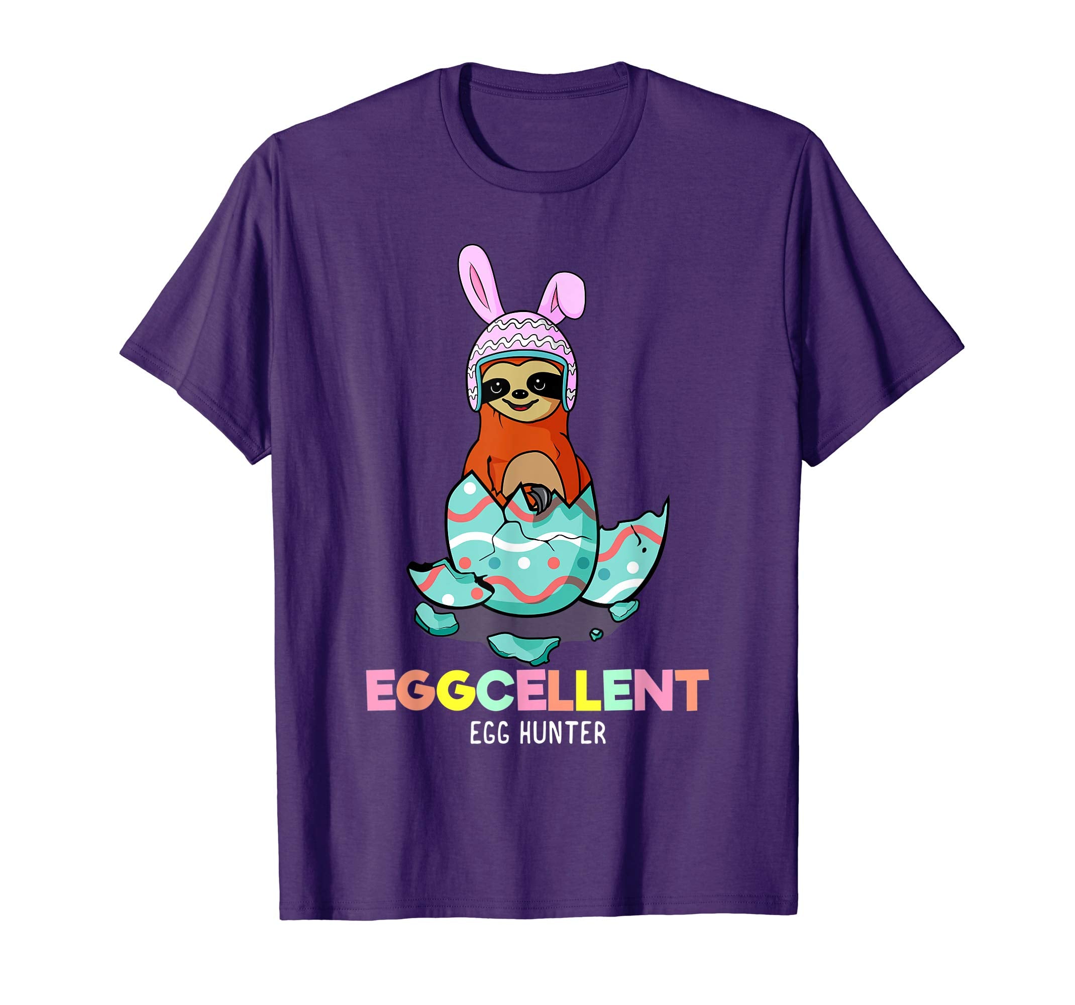 Eggcellent Egg Hunter Sloth Easter T-Shirt Gift