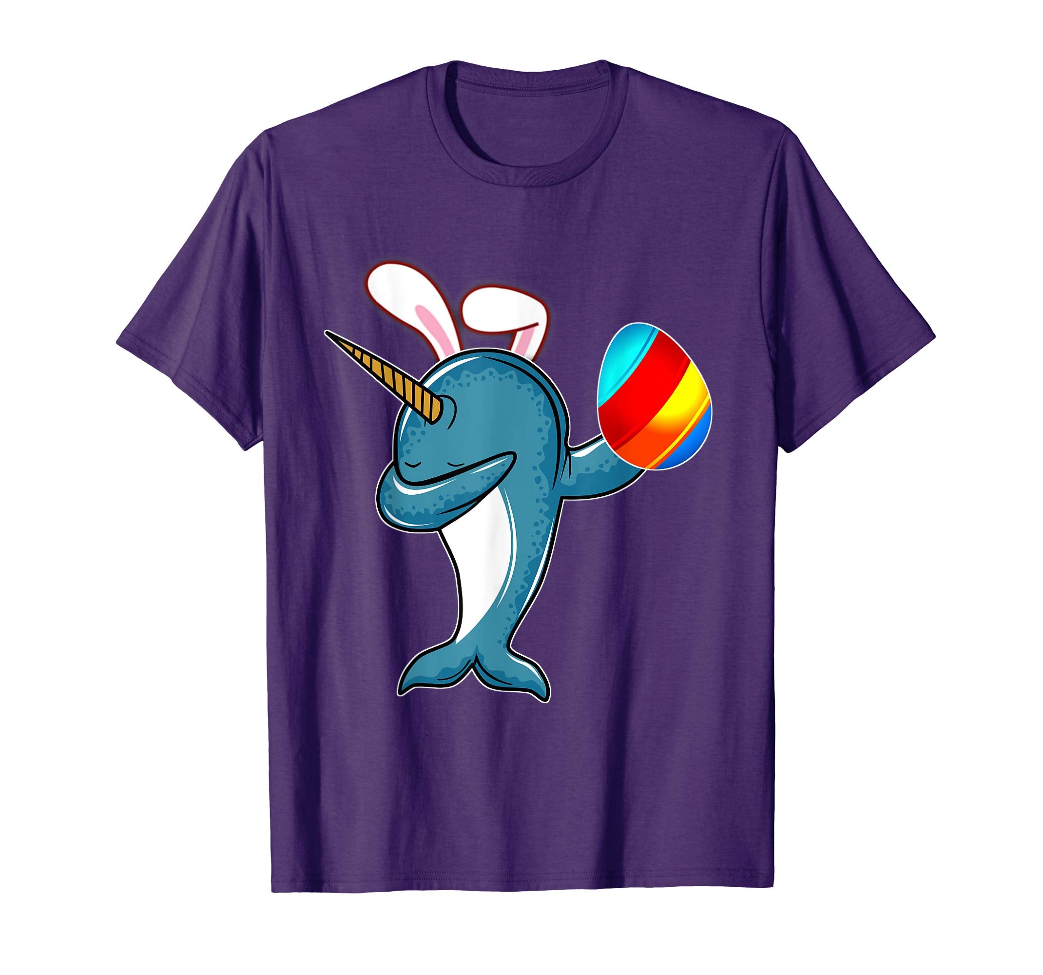 Easter Bunny Dabbing Narwhal Unicorn Tshirt Egg Ears Gift