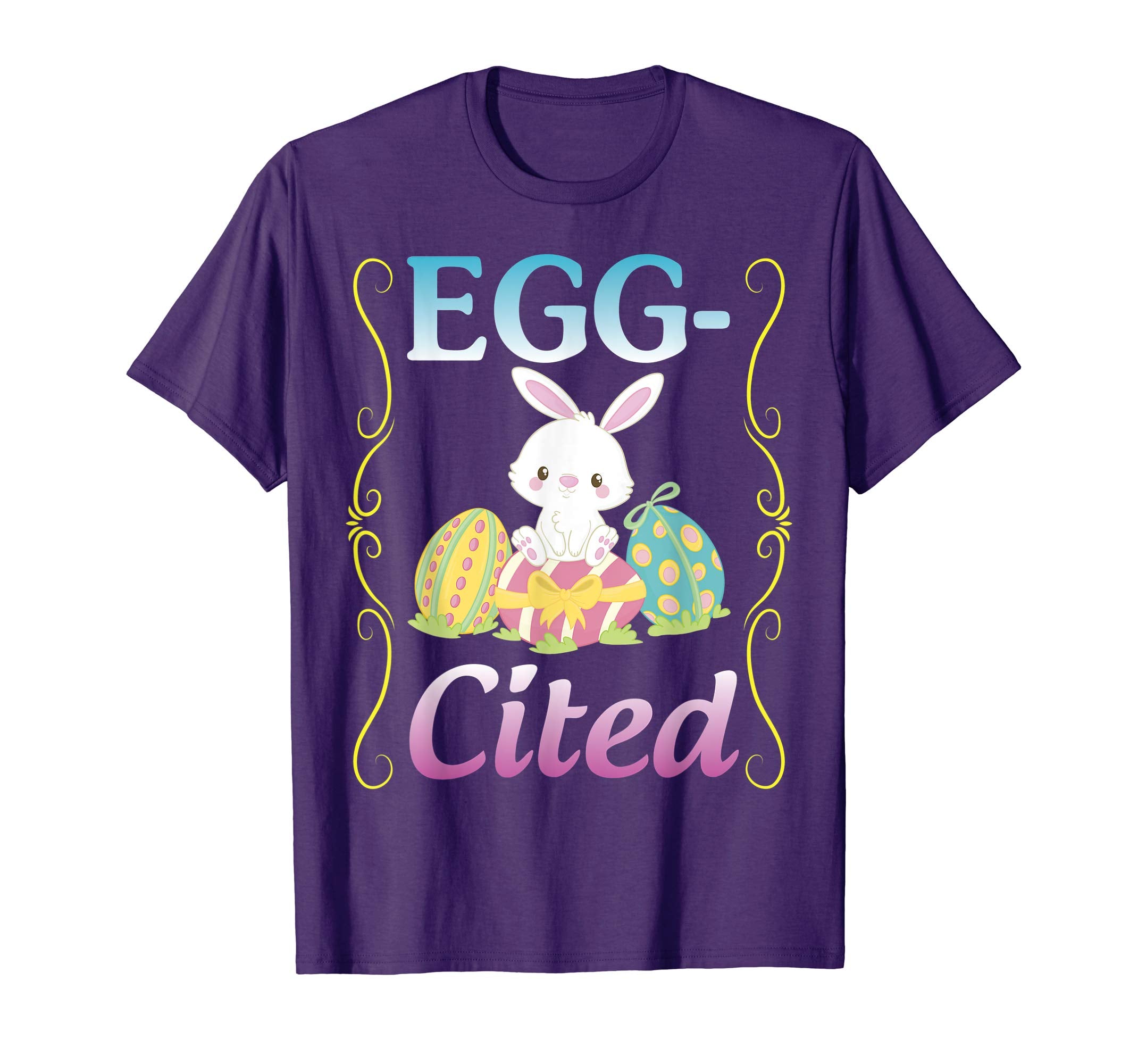 Bunny Rabbit Playing Easter Eggs Shirt Eggcited Excellent