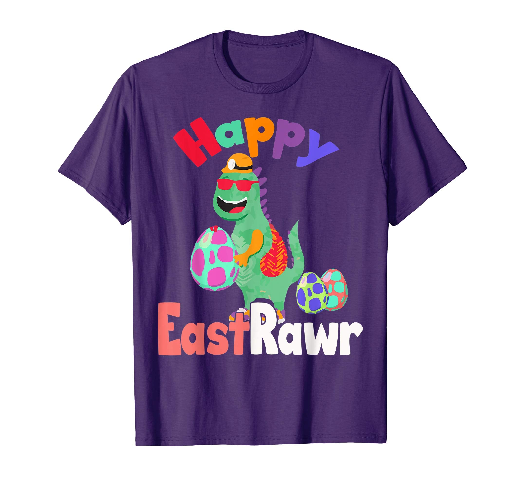 Happy Eastrawr T Rex Dinosaur Easter Bunny Egg Shirt Kids