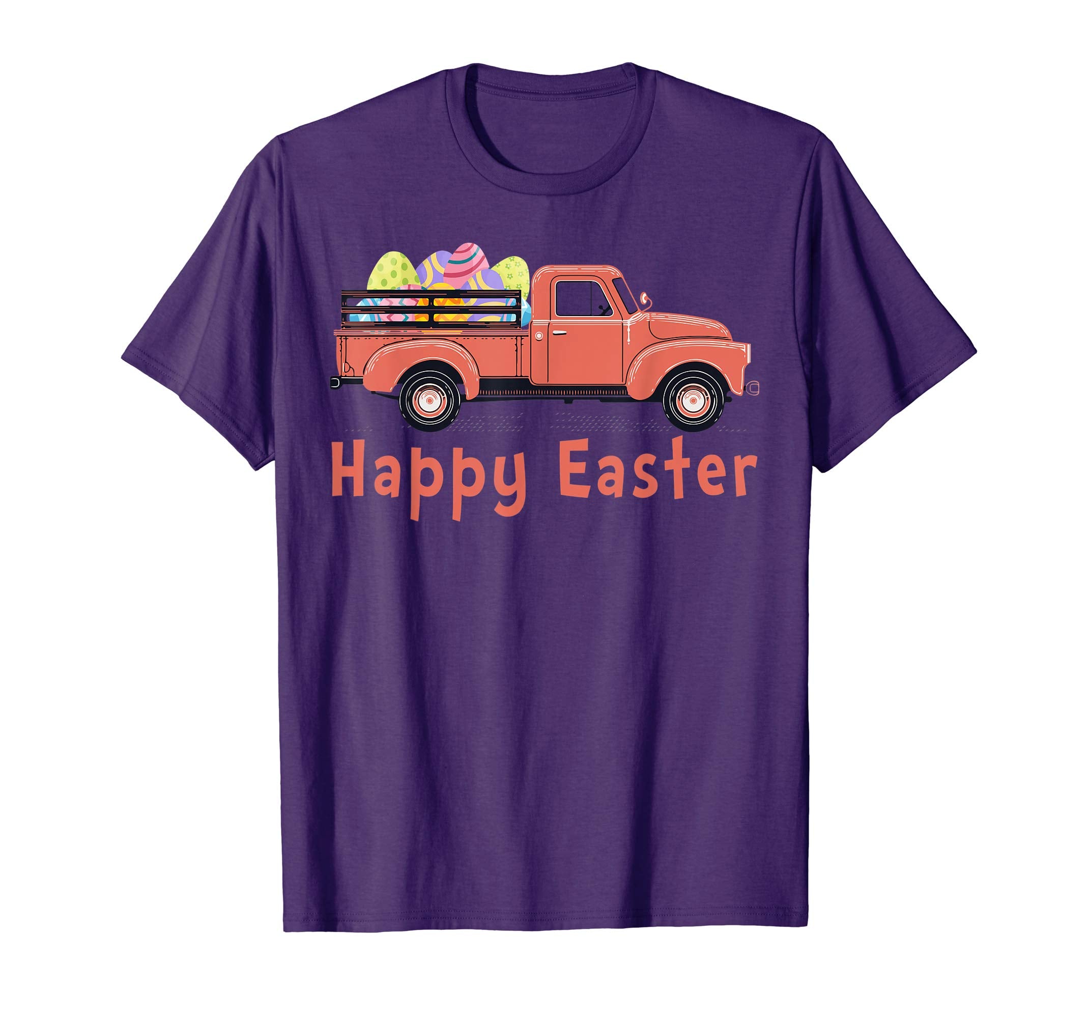 Cute Farm Truck With Easter Eggs-Happy Easter T-Shirt
