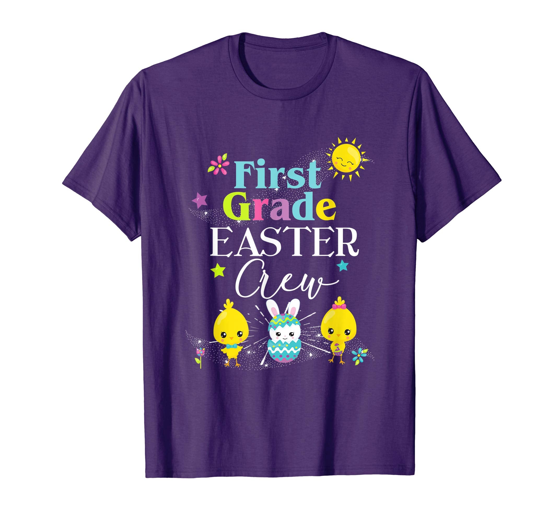 First Grade Teacher Student Easter School TShirt Cute Crew