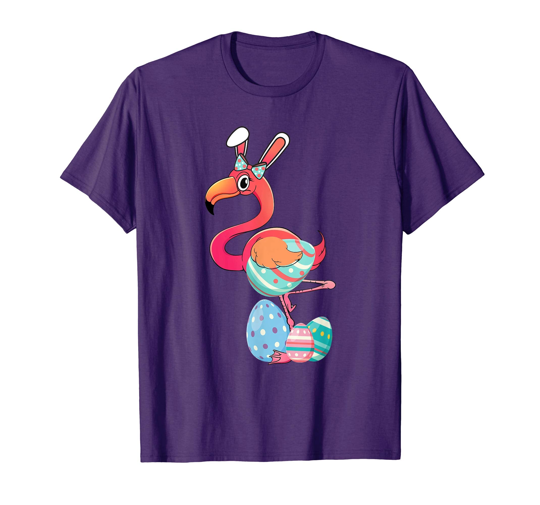 Flamingo Bunny Easter-Egg T-shirt Hunters Girls