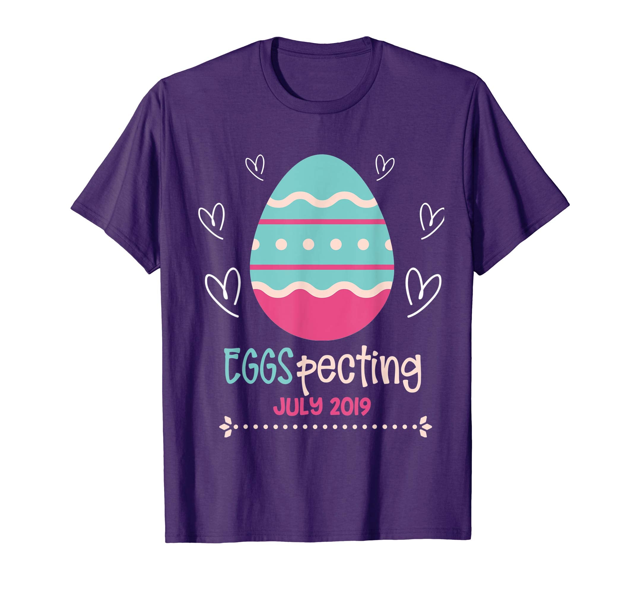 Easter Pregnancy Announcement T Shirt Eggspecting July 2019