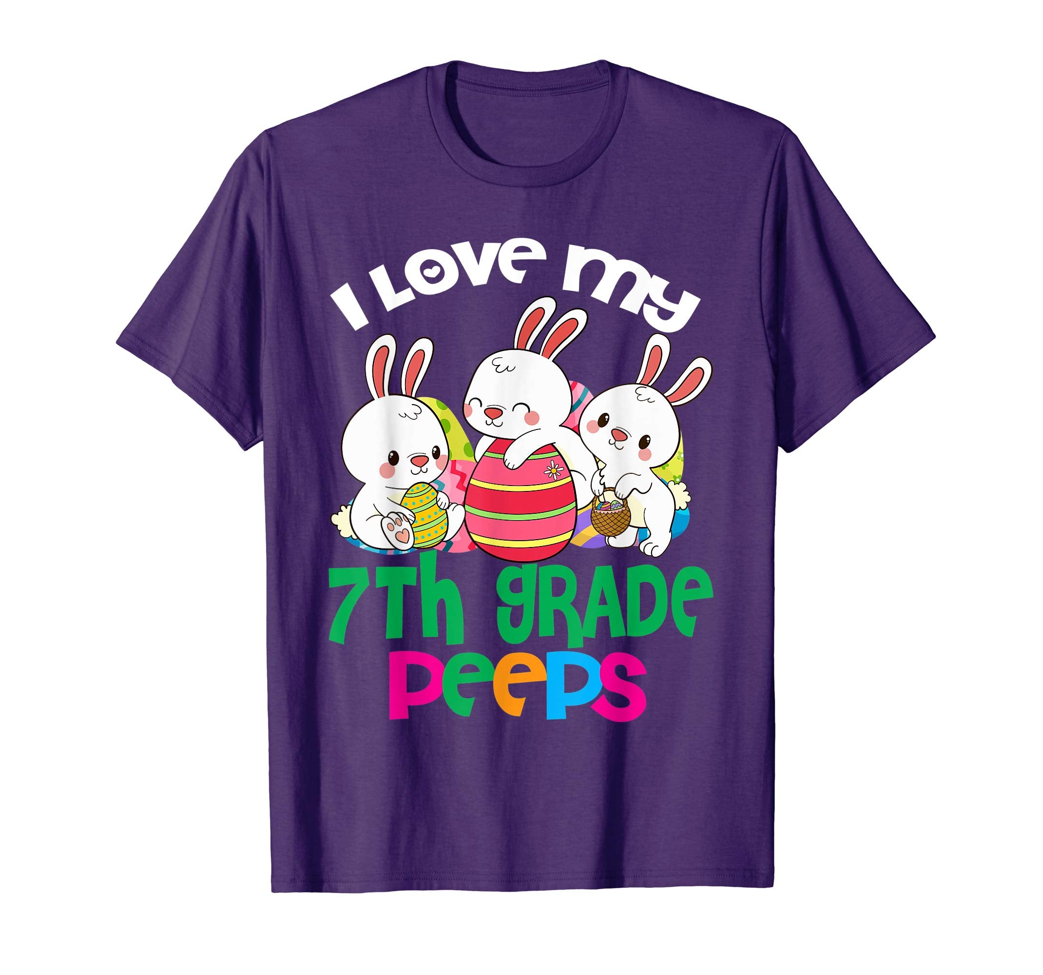 I Love My 7th Grade Peeps Easter Egg Bunnies Teacher Shirt
