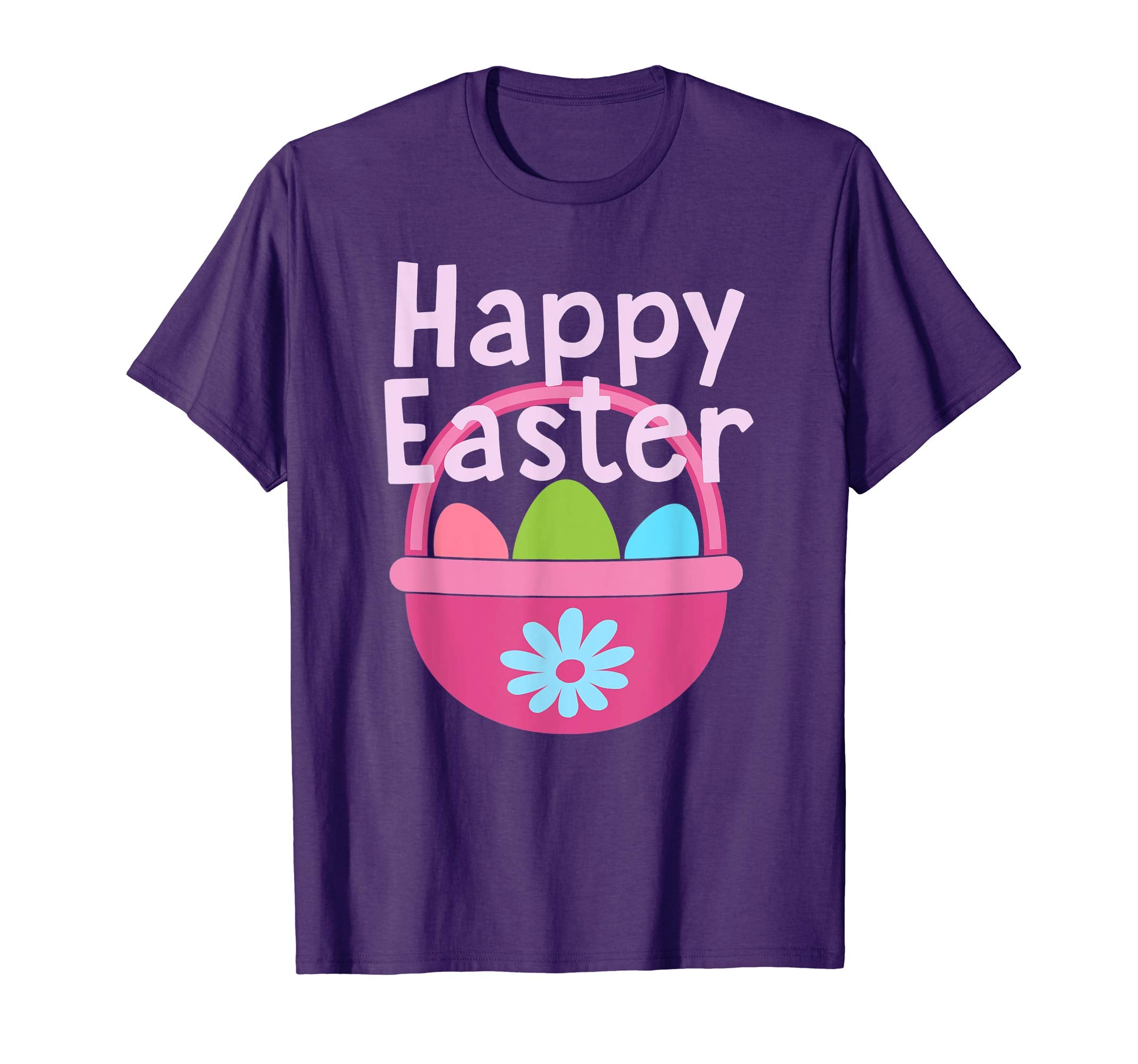 Easter Shirt Girls Kids Toddler HAPPY EASTER Egg Basket Gift