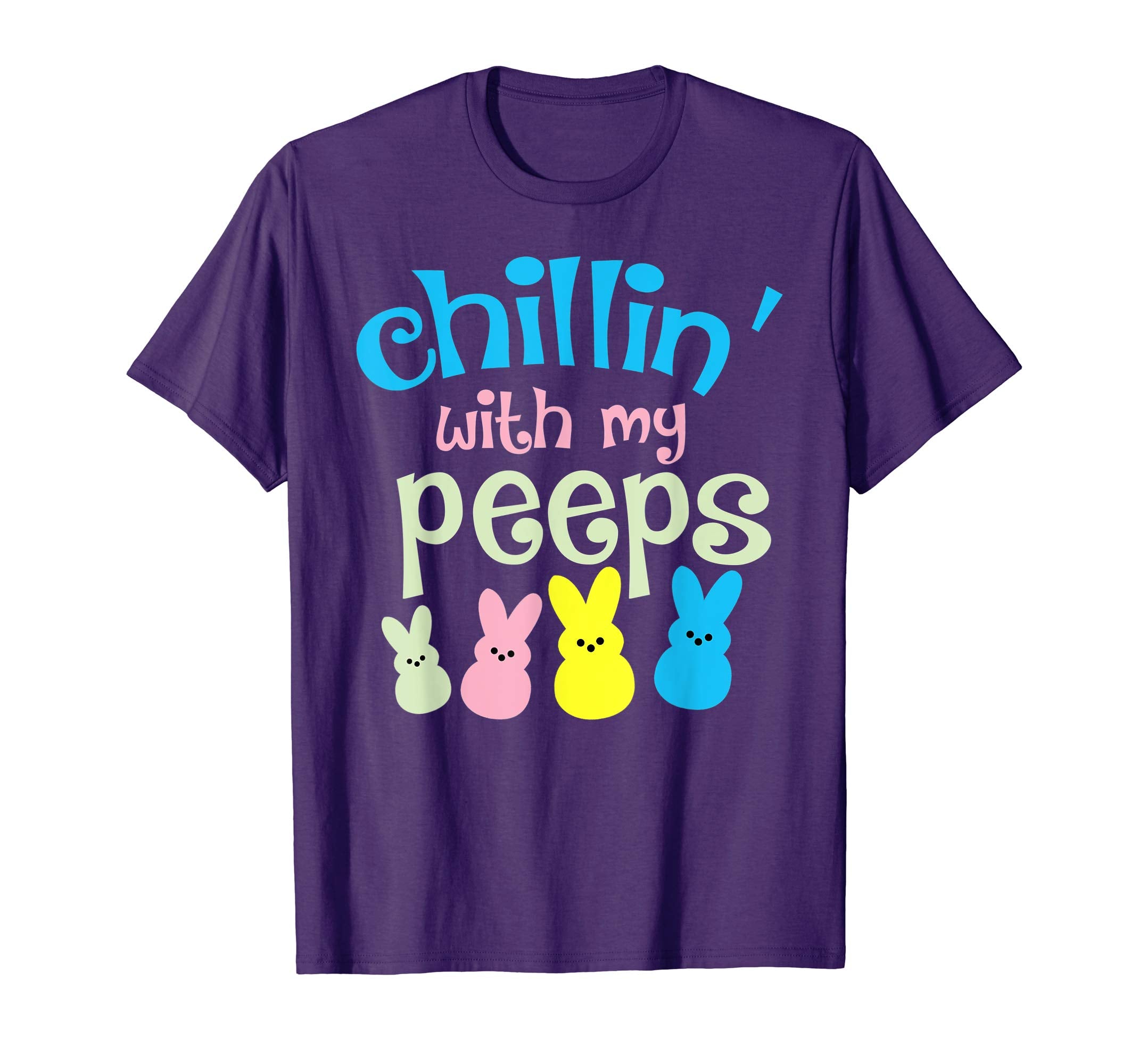 Funny Chillin' With My Peeps Easter Bunny For Kids T-shirt