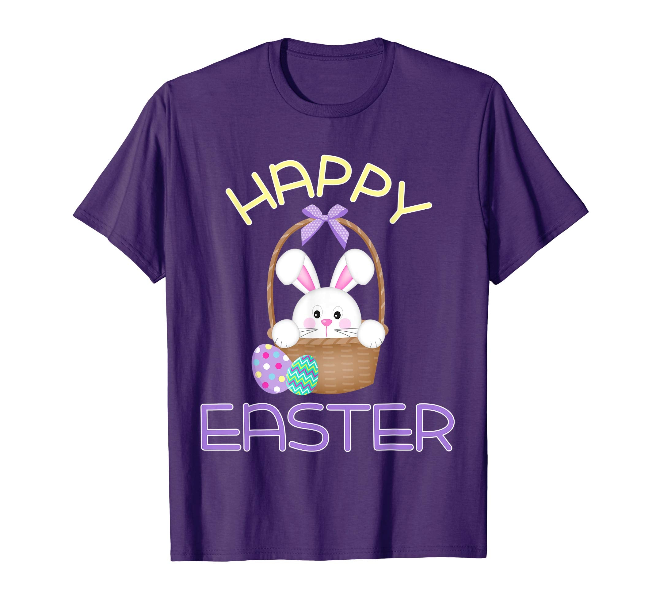 Happy Easter Shirt Bunny in Basket &amp; Eggs Easter Gift