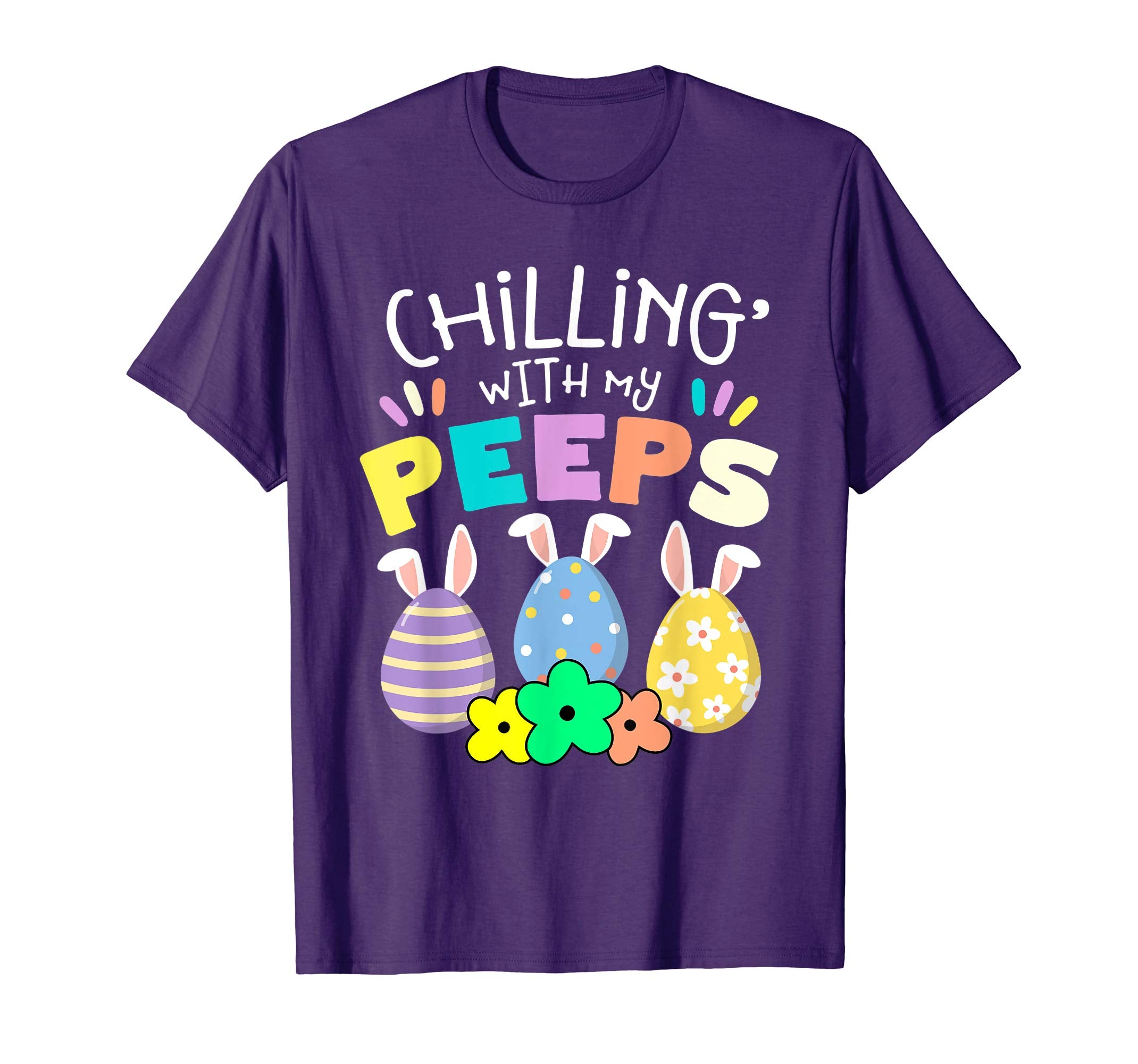 Chillin With My Peeps Happy Easter Kids Boys Girls T Shirt