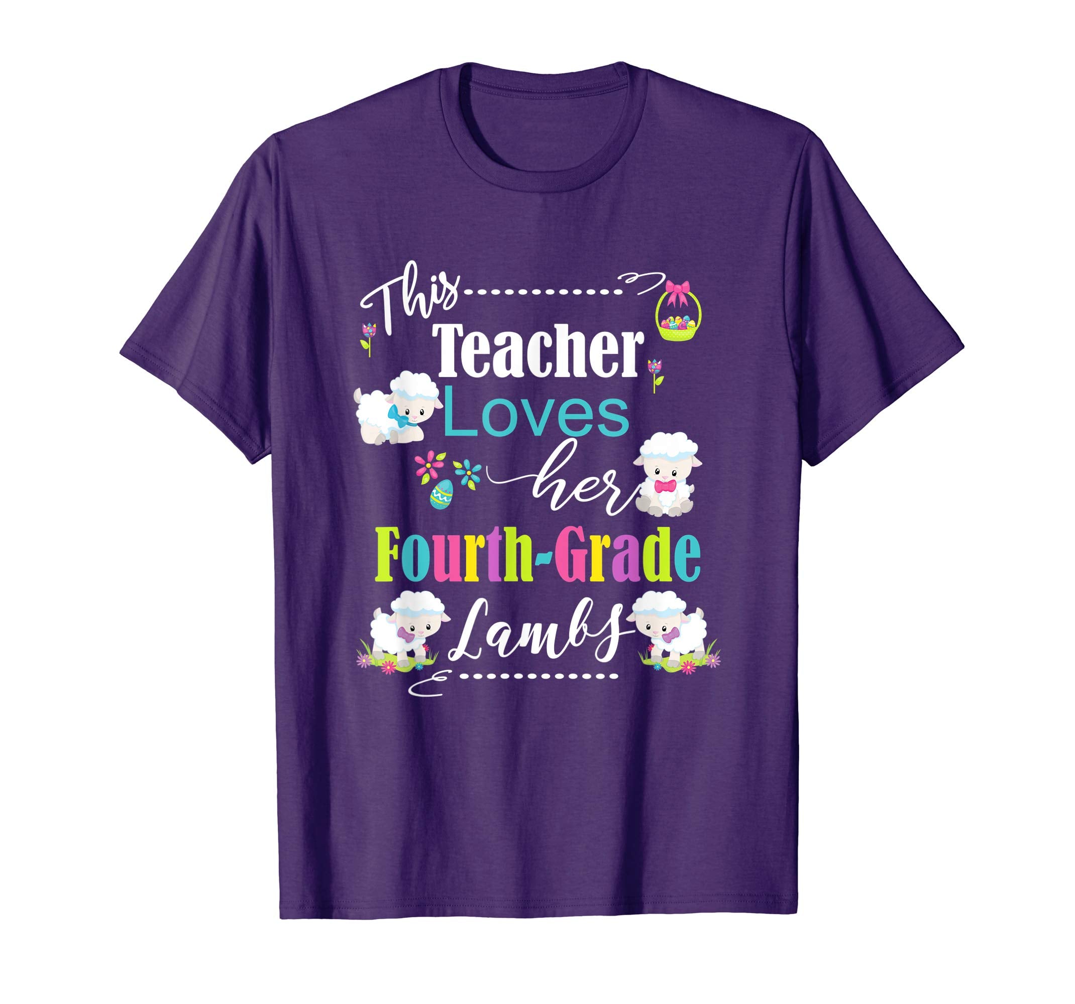 4th Grade Easter Teacher Shirt Cute Love My Lambs Tee