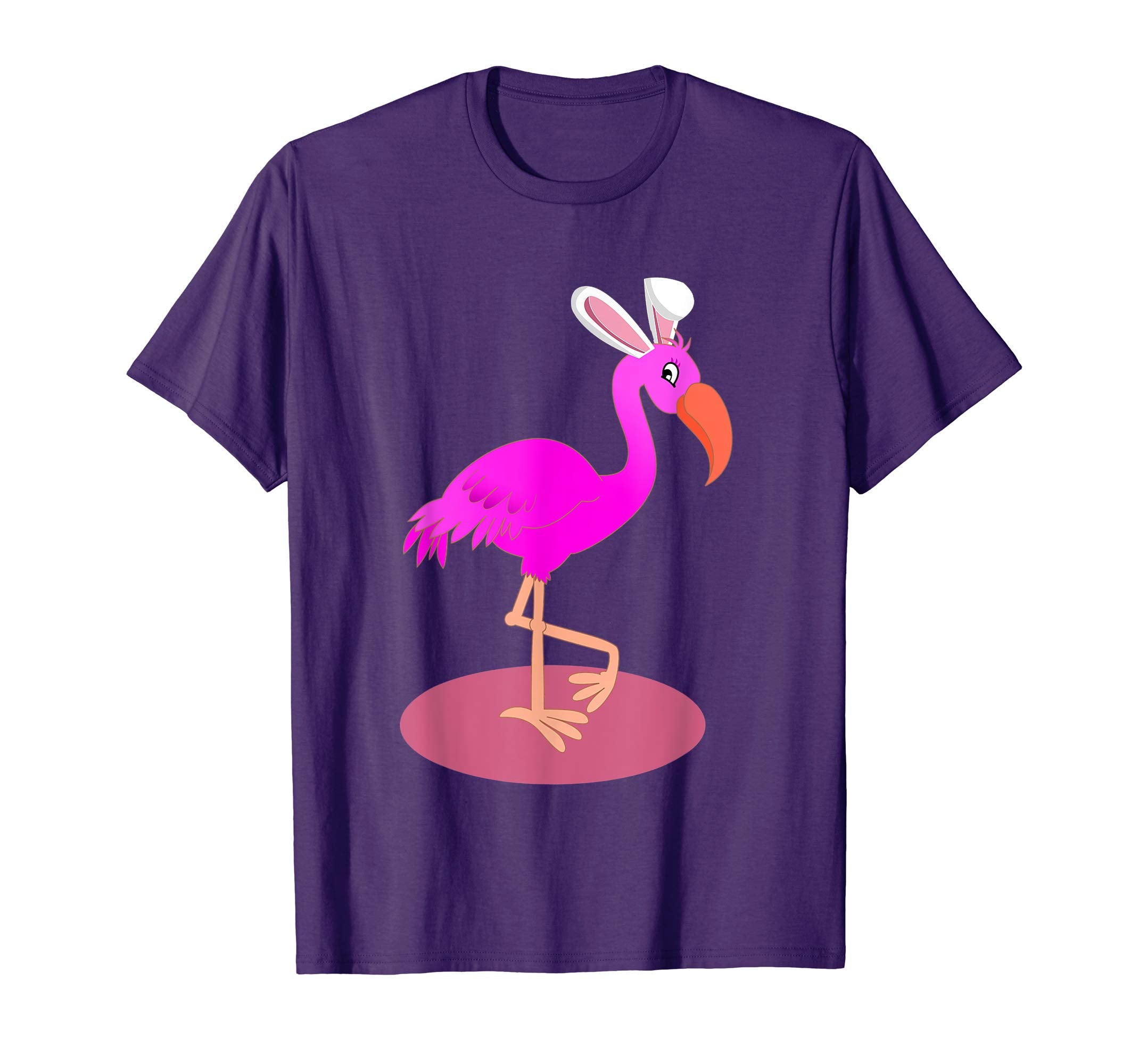 Flamingo With Easter Bunny Ears Cute Pink Bird Lover T-Shirt