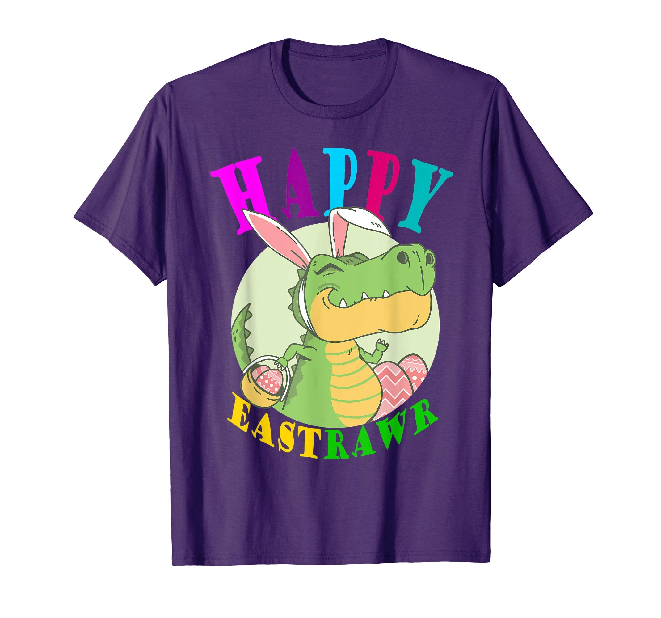 Happy Eastrawr T Rex Dinosaur Easter Bunny Egg Shirt Kids