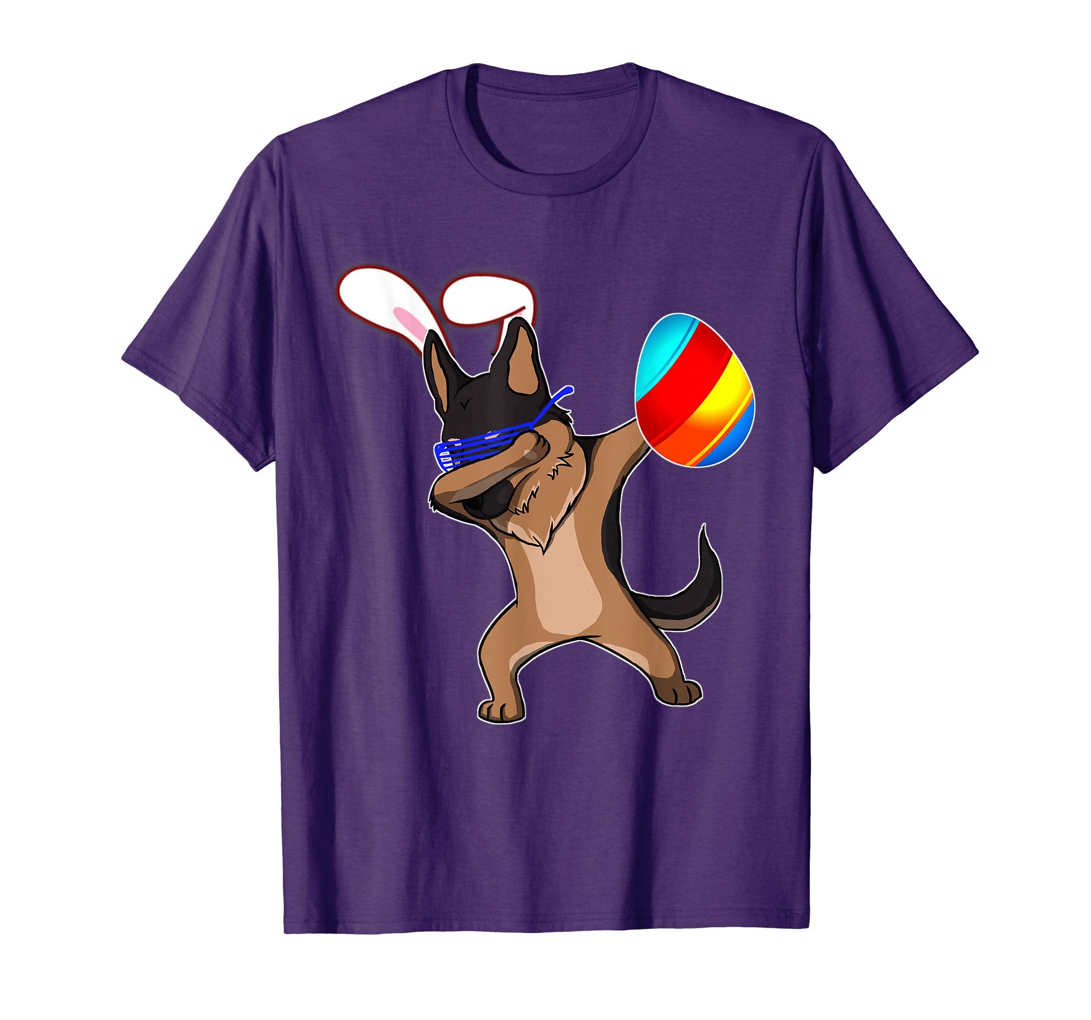 Easter Bunny Dabbing German Shepherd Dog Tshirt Egg Ears