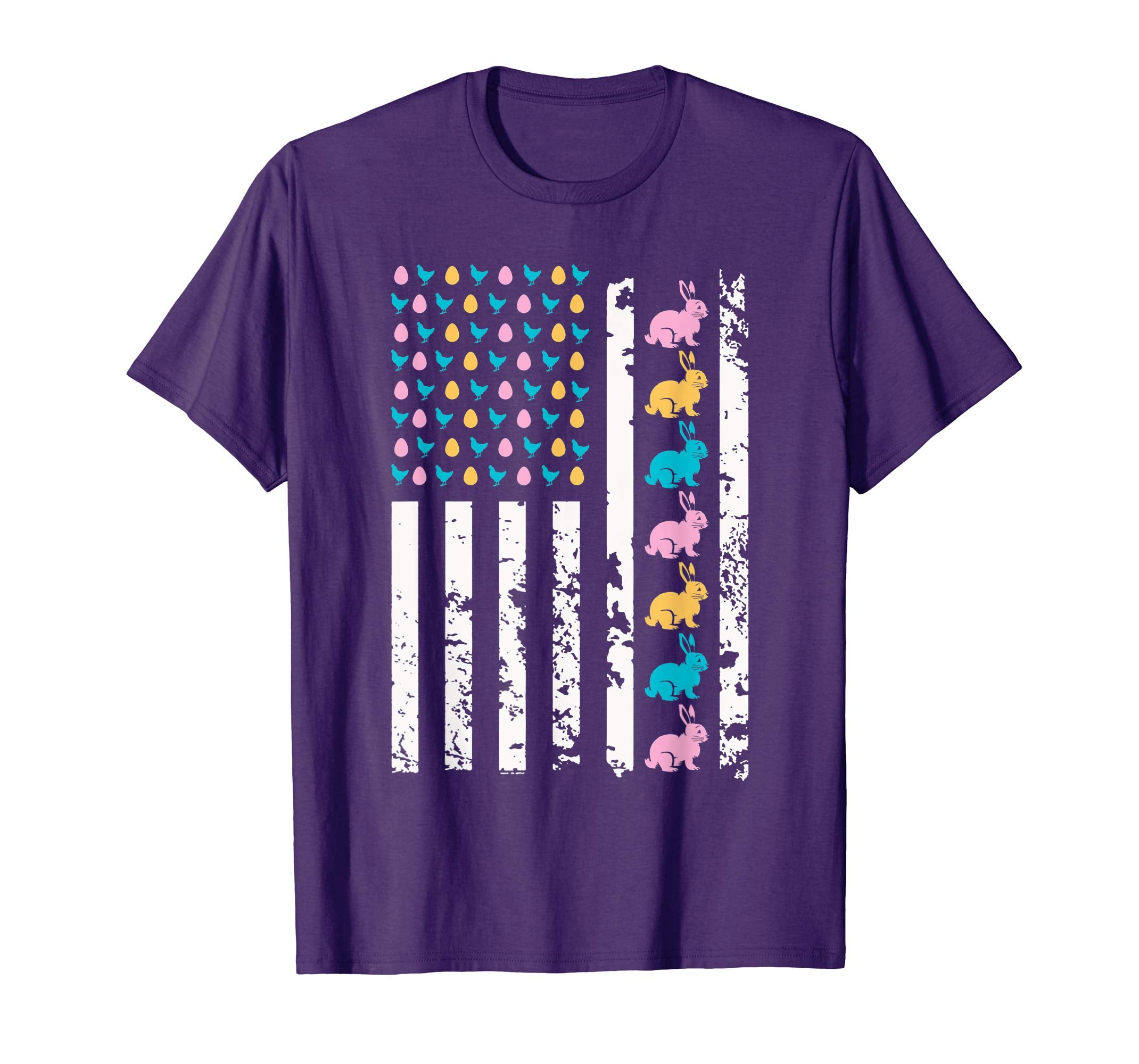 Easter American Flag T-shirt Chickens Eggs and Bunnys Outfit