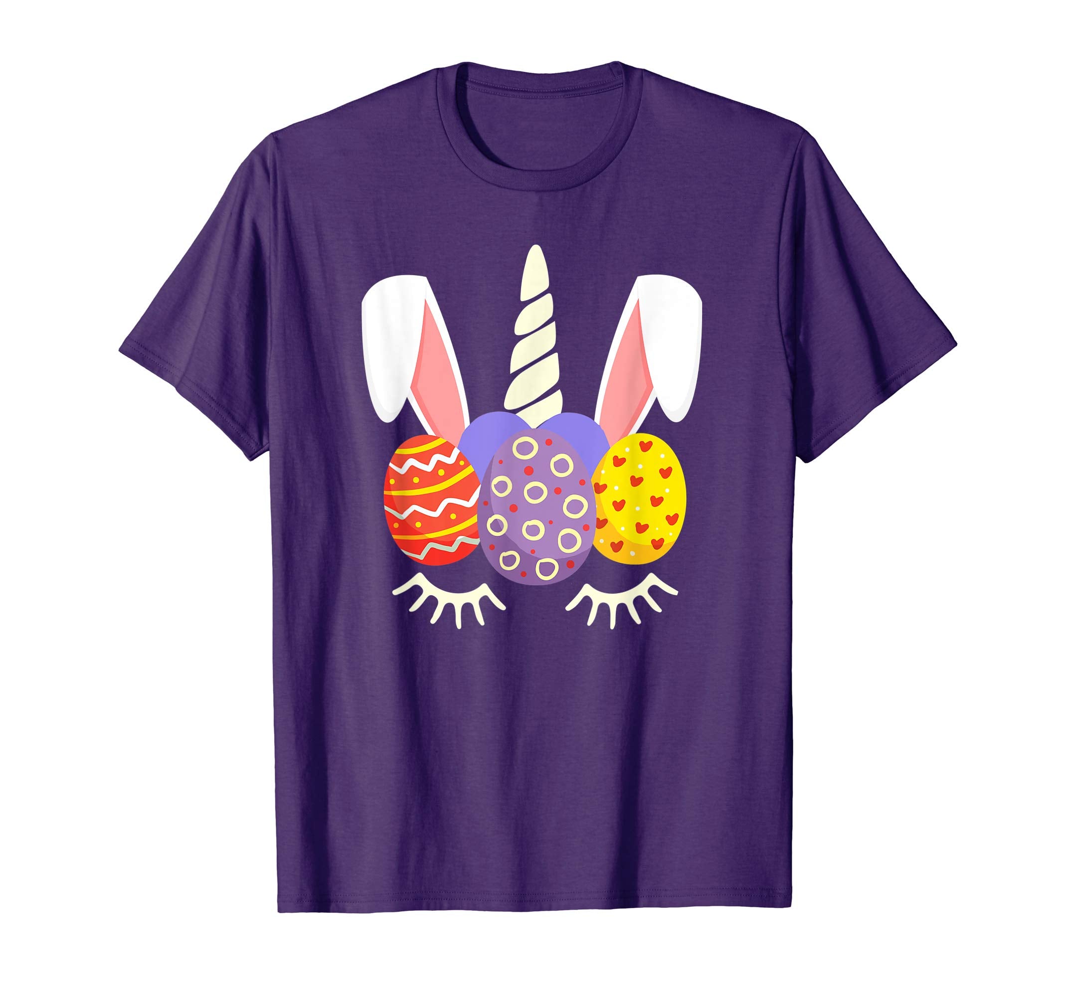 Unicorn Bunny Egg Hunt Happy Easter Kids Boys Girls T Shirt