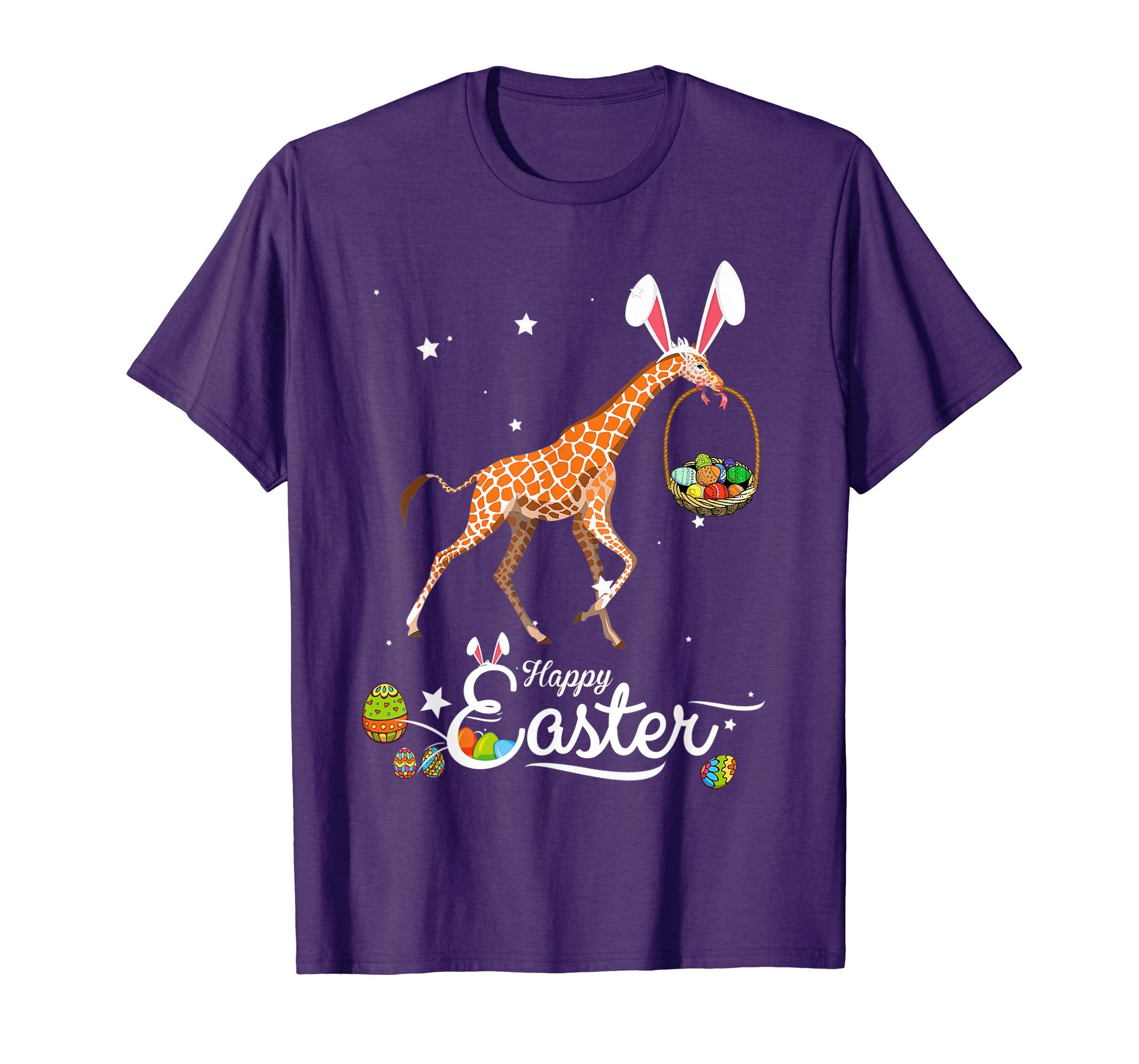 Cute Easter Giraffe with Bunny Ears and Eggs T Shirt