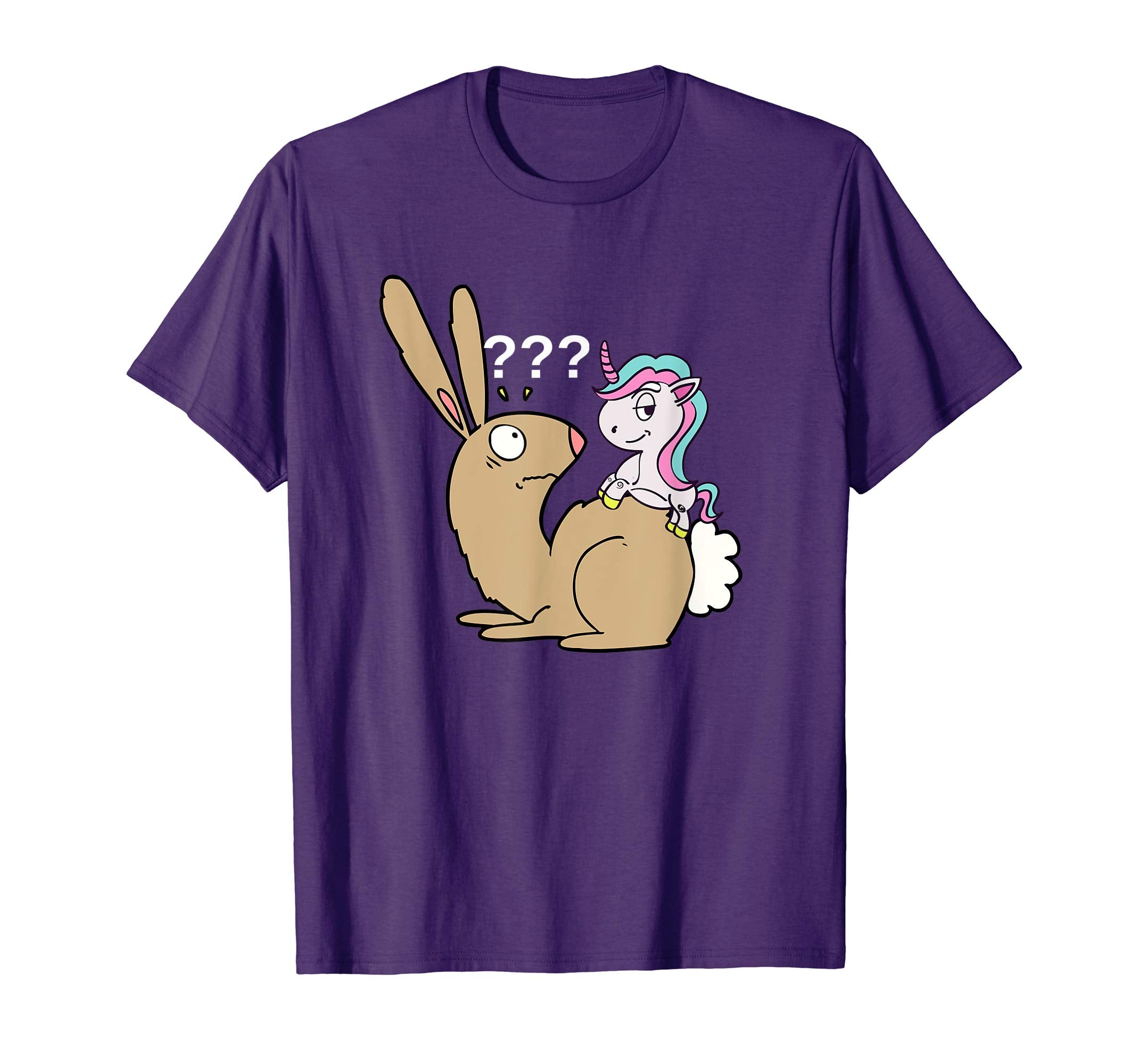 Unicorn riding easter bunny tshirt gift