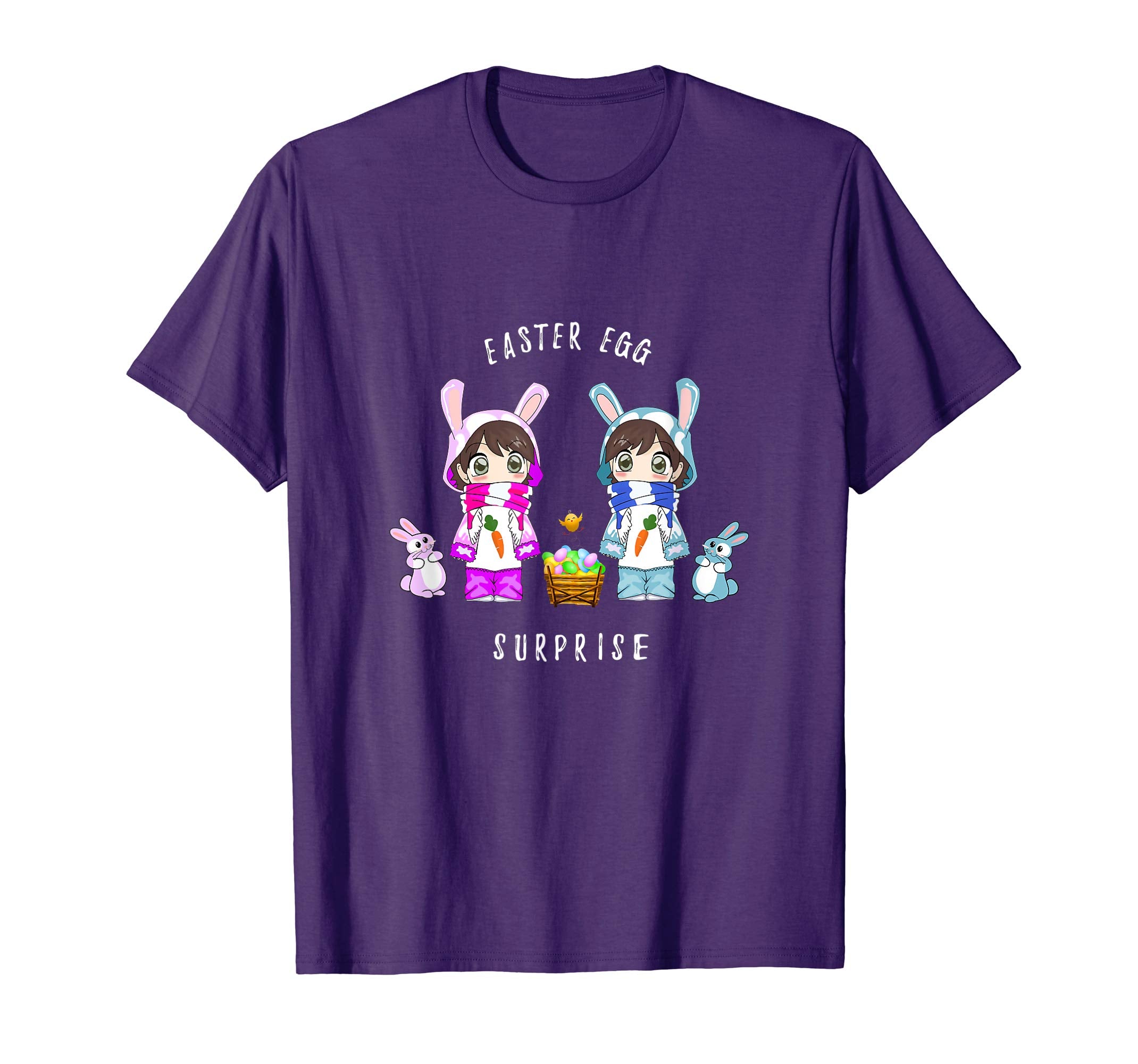 Chibi Twins - Easter Egg Surprise Cute Kawaii Bunny T-Shirt