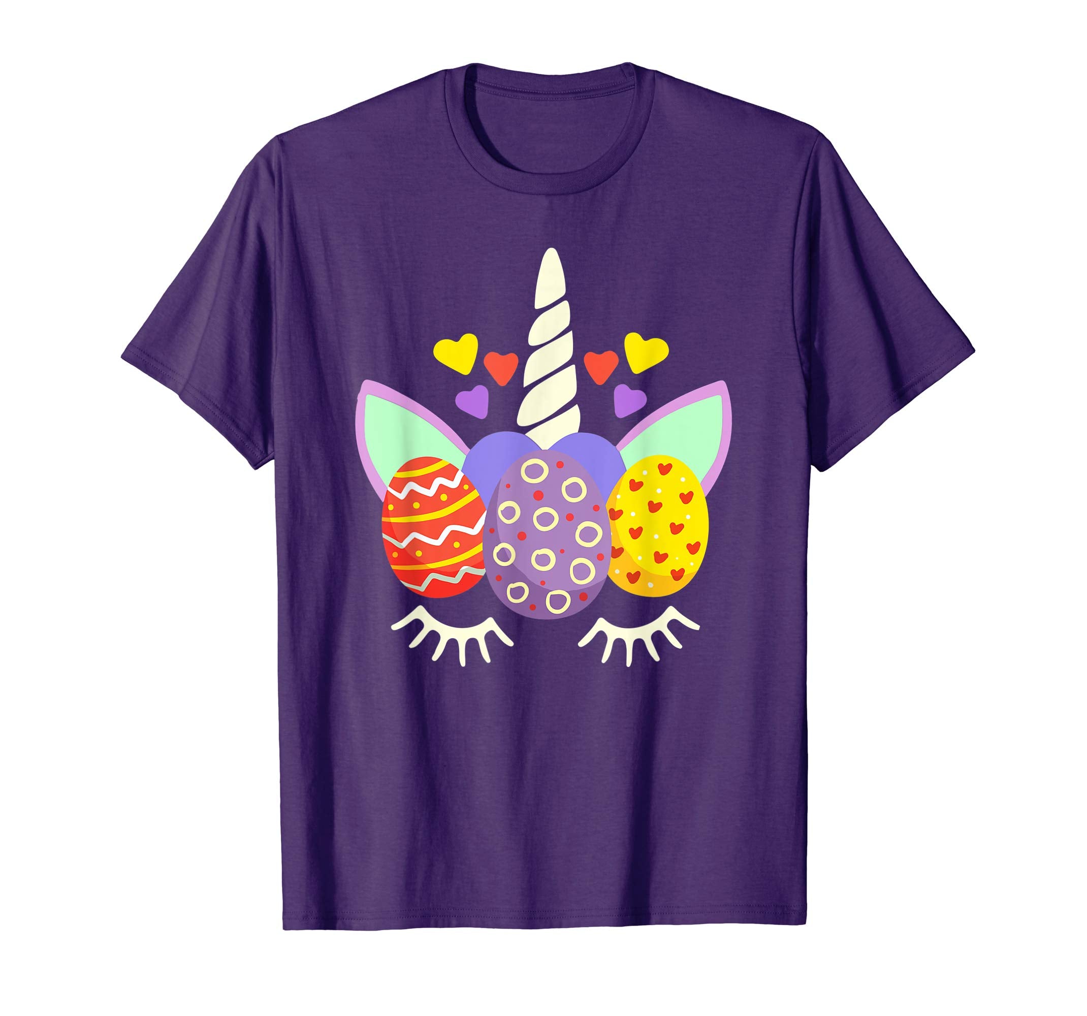 Unicorn Face Egg Hunt Happy Easter Kids Boys Girls T Shirt