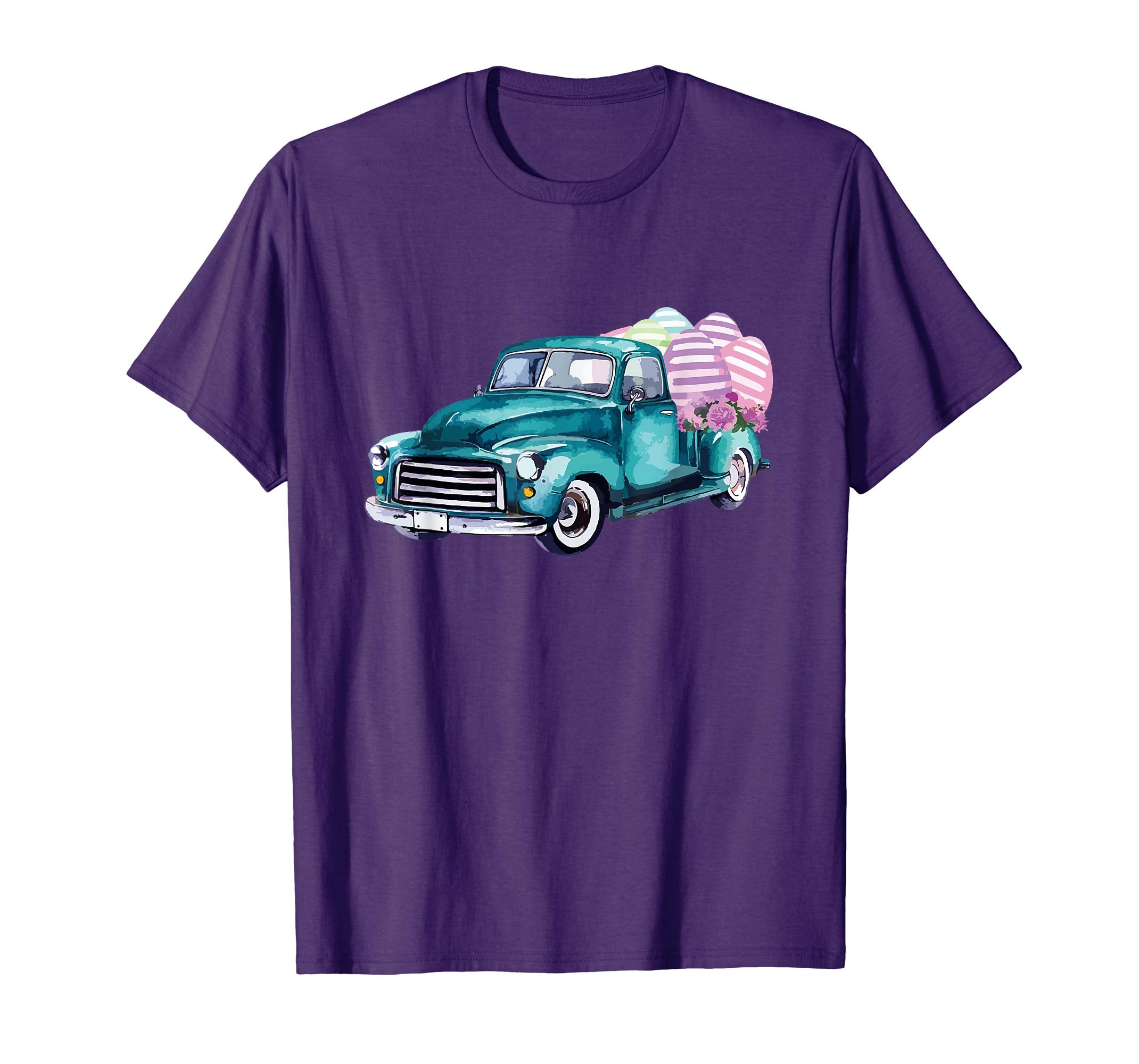 Happy Easter Eggs Vintage Bunny Truck Easter Sunday T-Shirt