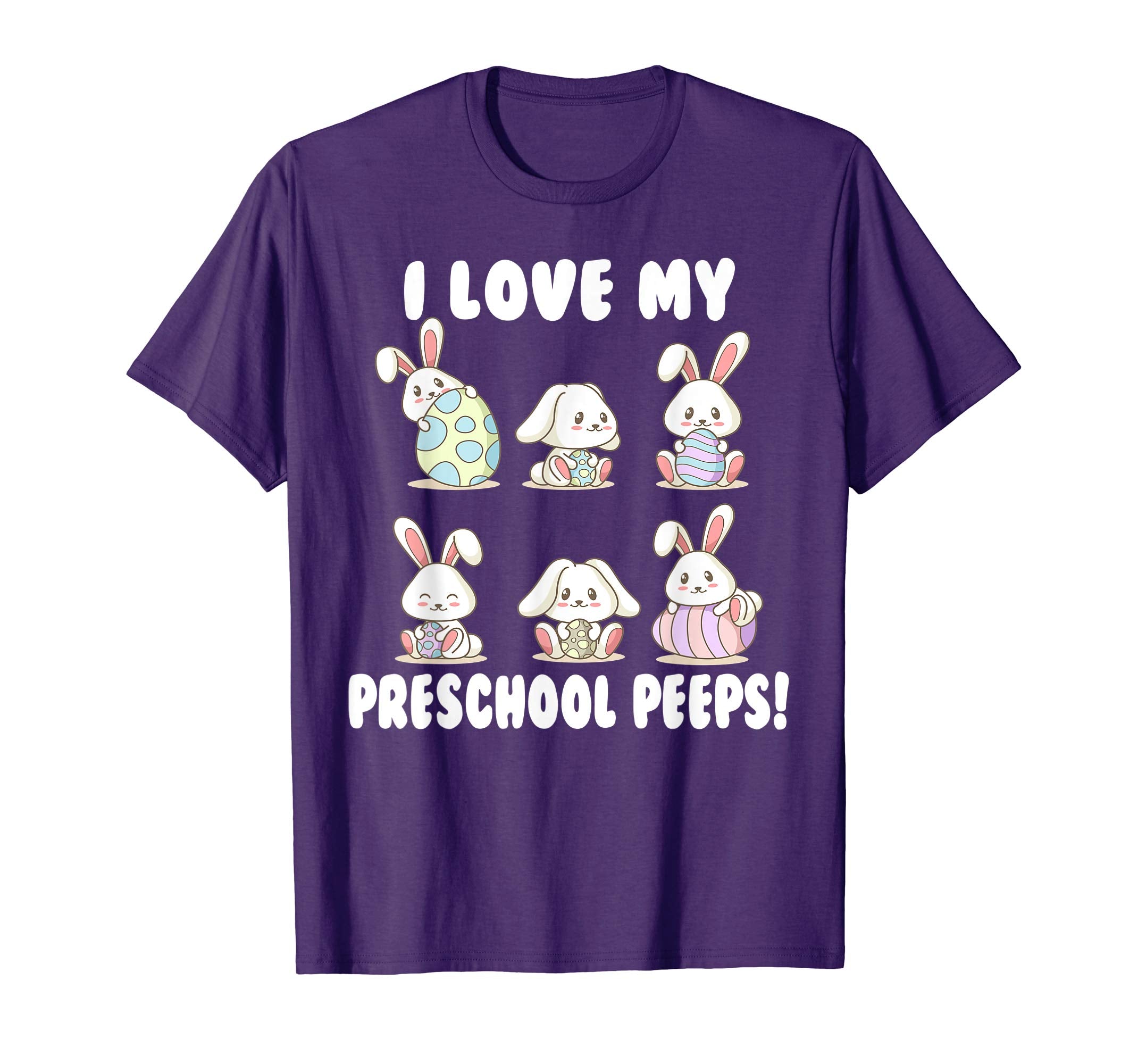 I Love My Preschool Peeps Bunnies Easter Teacher Shirt
