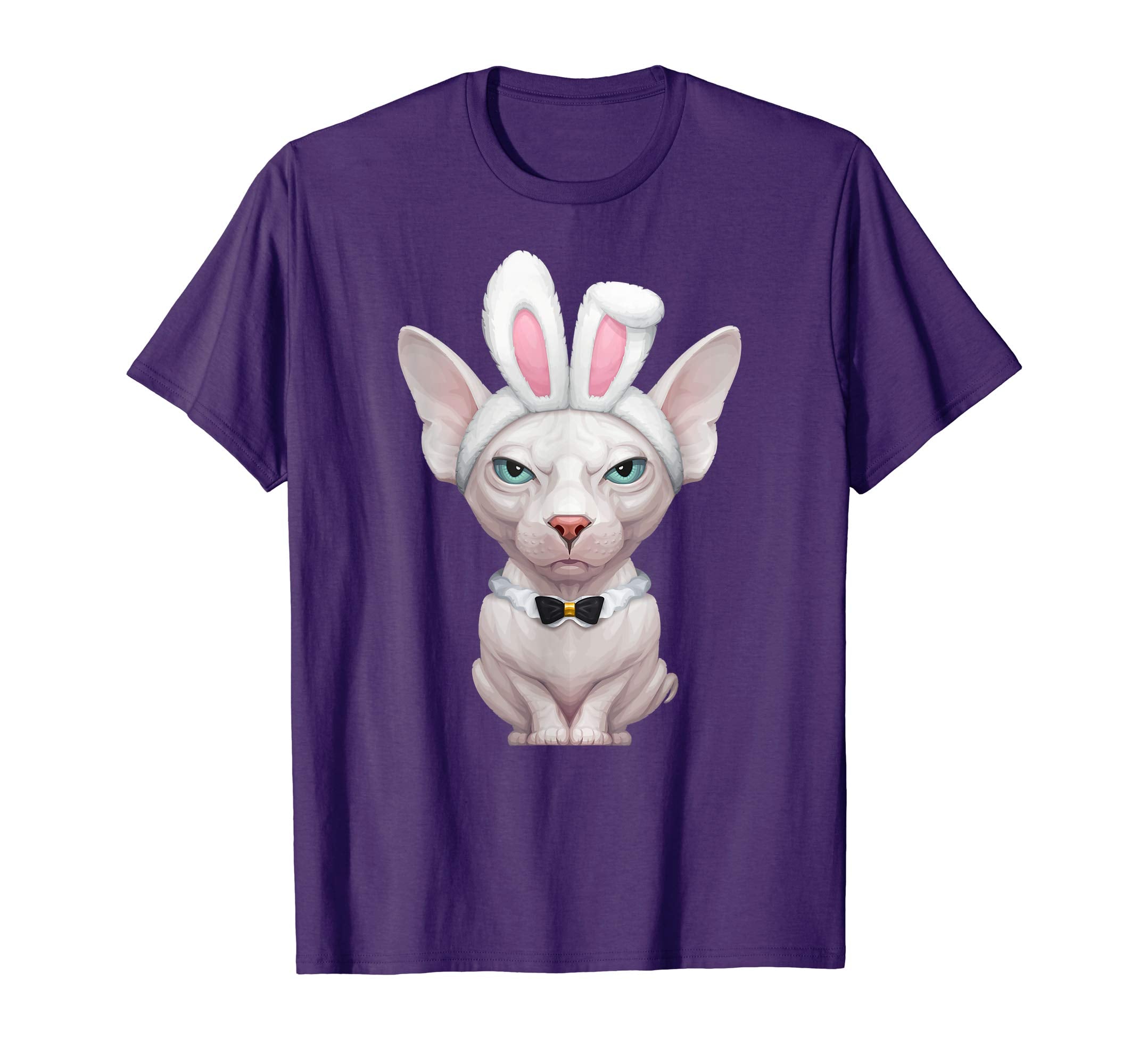 White Sphynx Cat in the Easter Bunny Costume T-Shirt