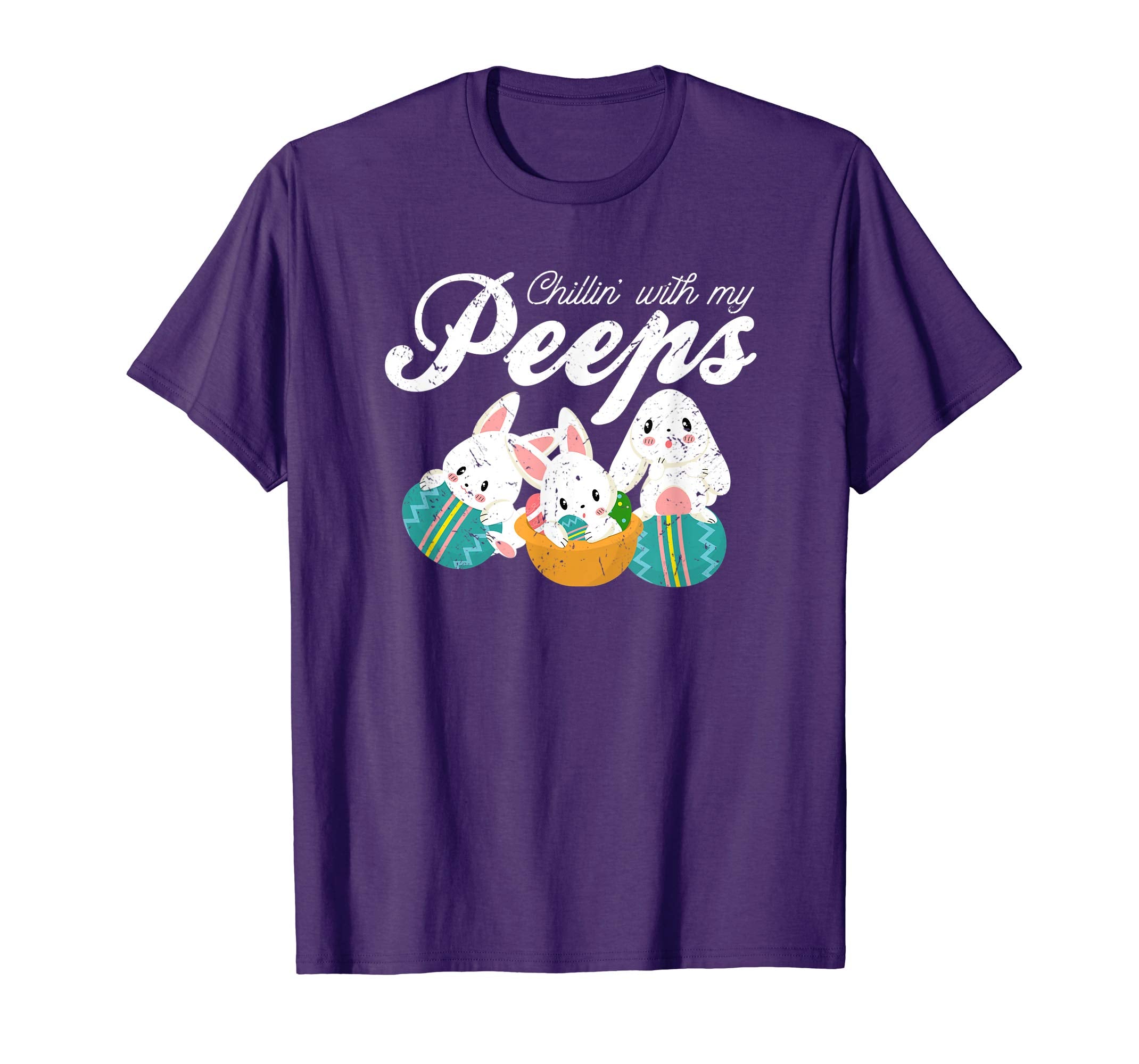 Chillin' With My Peeps Easter Bunny Christian T-Shirt