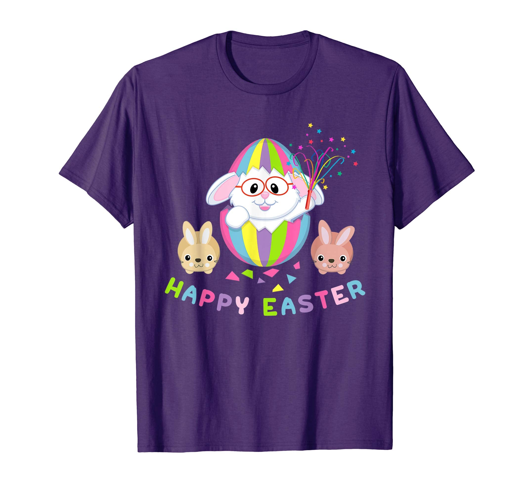 Happy Easter Bunny Tee shirt with Easter Eggs Tee