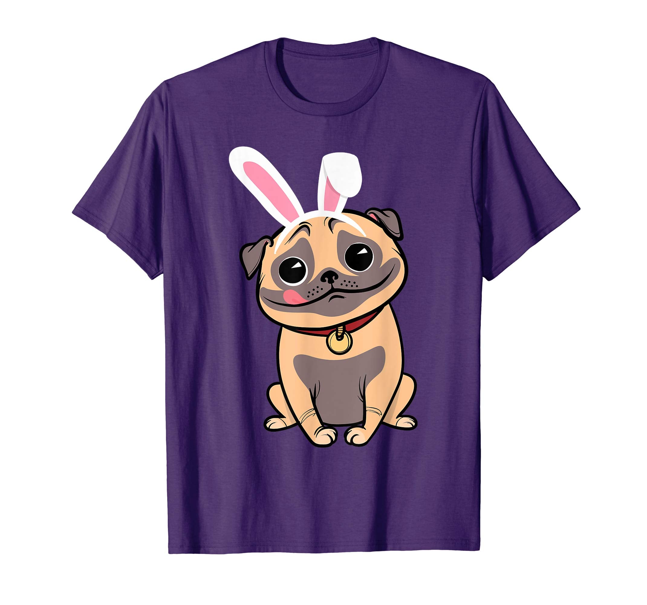 Pug Dog With Bunny Rabbit Hat Easter Happy Day Shirt