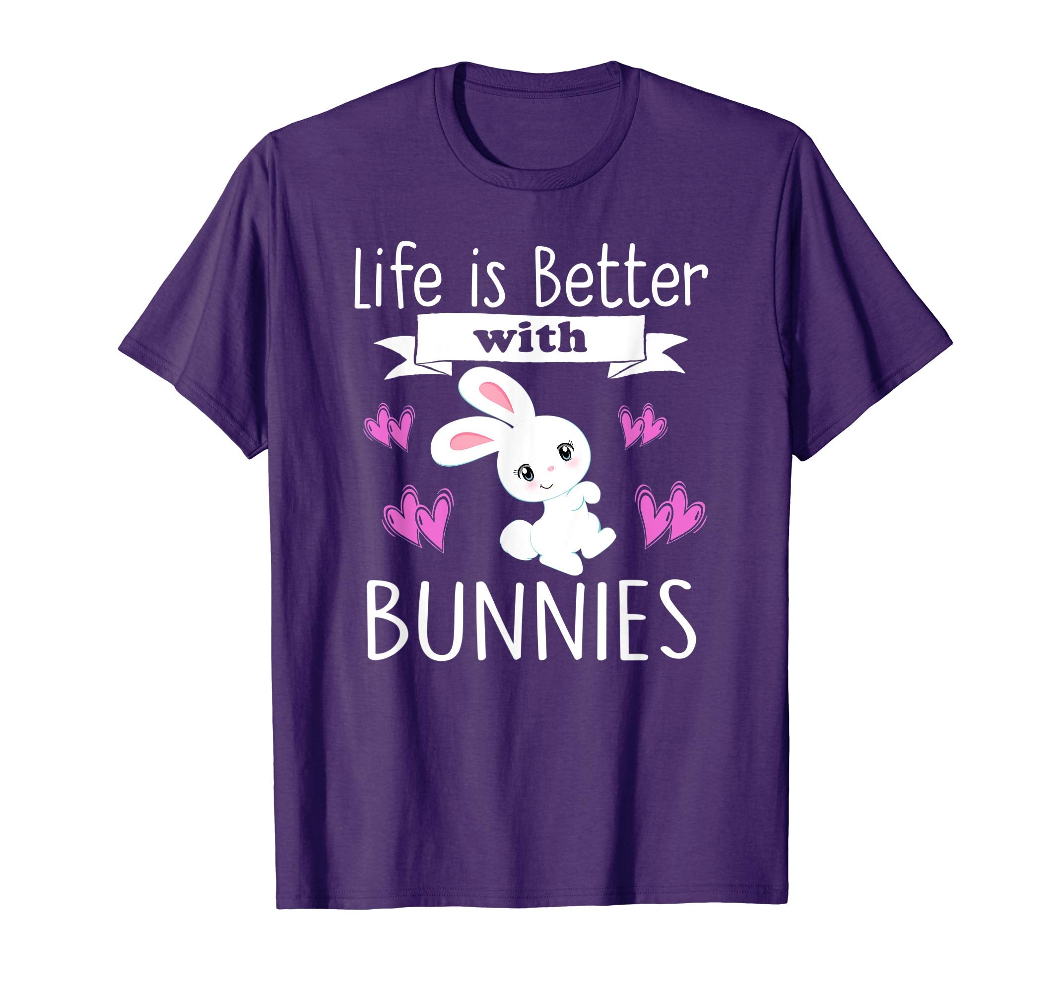 Bunny T-Shirt Girls LIFE IS BETTER WITH BUNNIES Easter Gift