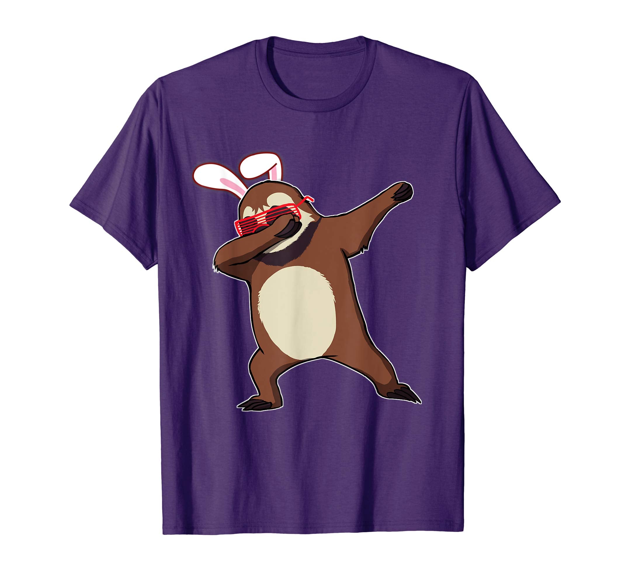 Easter Bunny Dabbing Sloth Tshirt Rabbit Ears Animal Gift