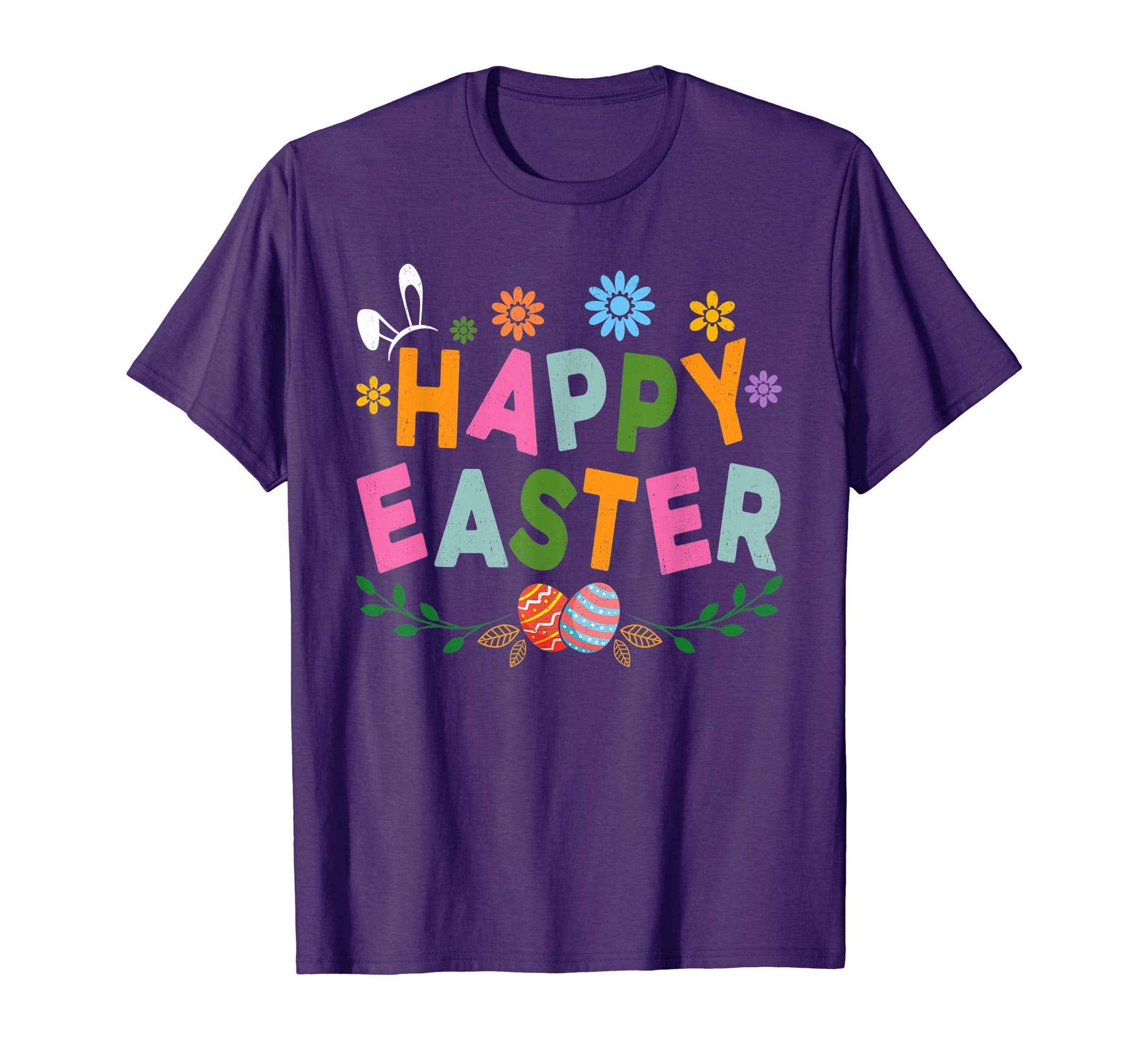 Happy Easter Shirt For Boys Girls Women Men Colorful Eggs