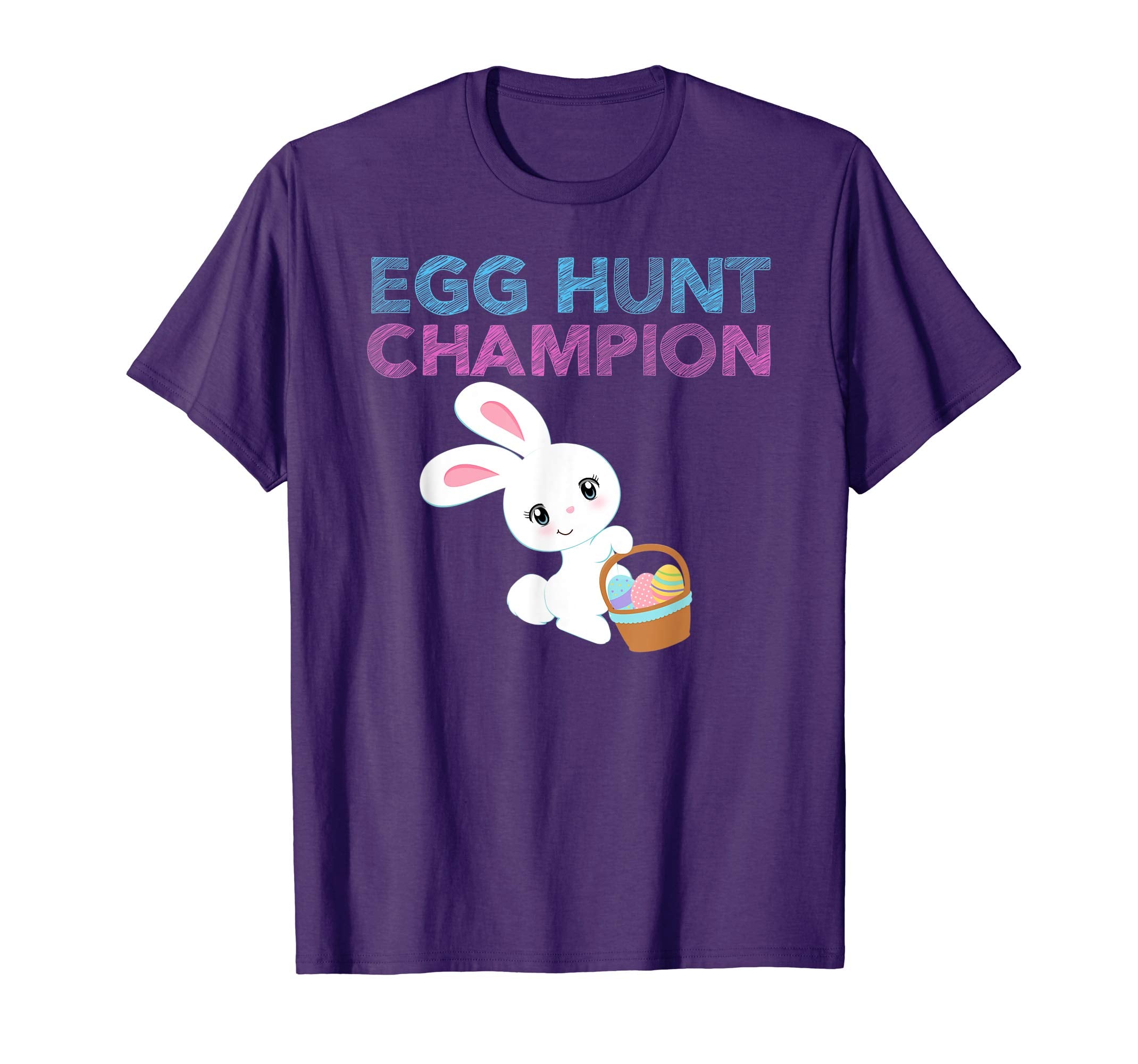 EASTER EGG HUNT CHAMPION Bunny T-Shirt Girls Kids Toddlers