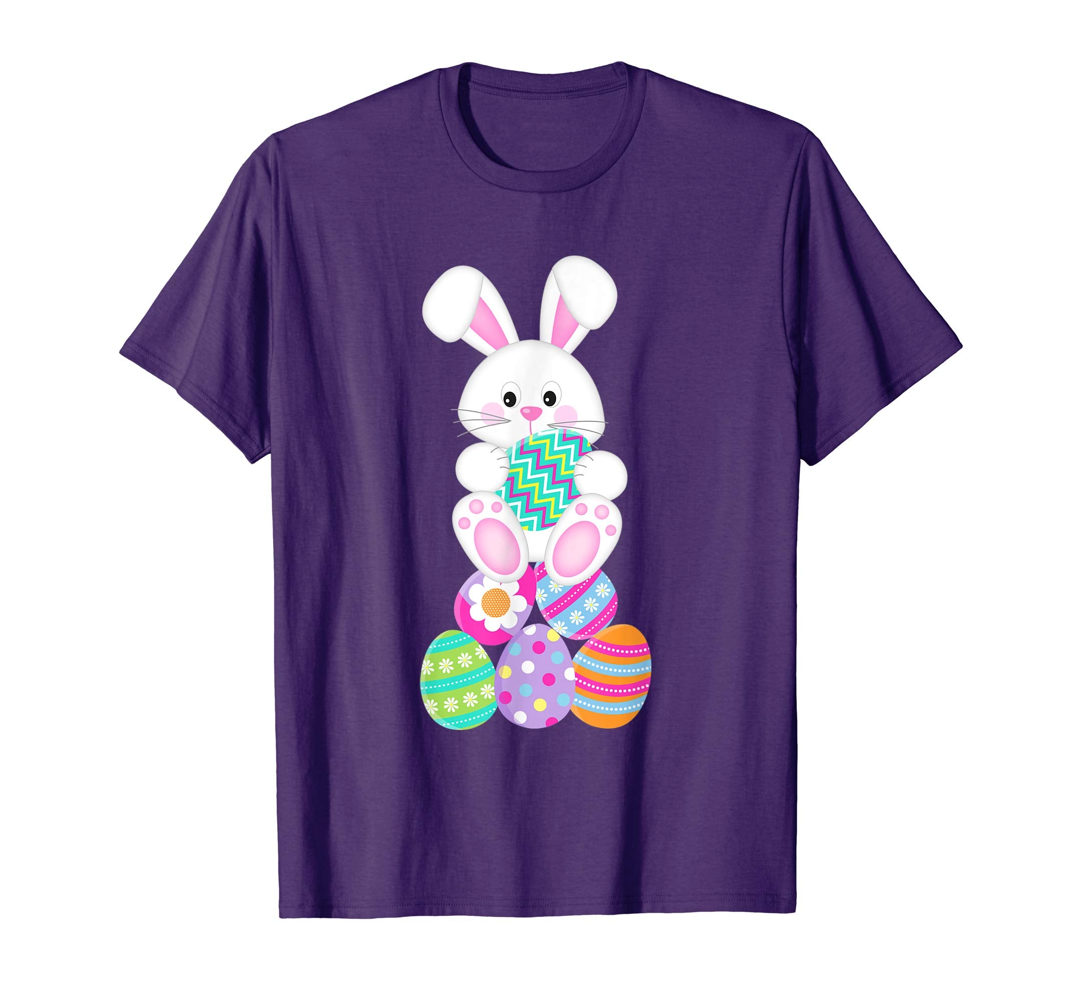 Happy Easter Shirt Cute Bunny &amp; Colorful Eggs Easter Gift