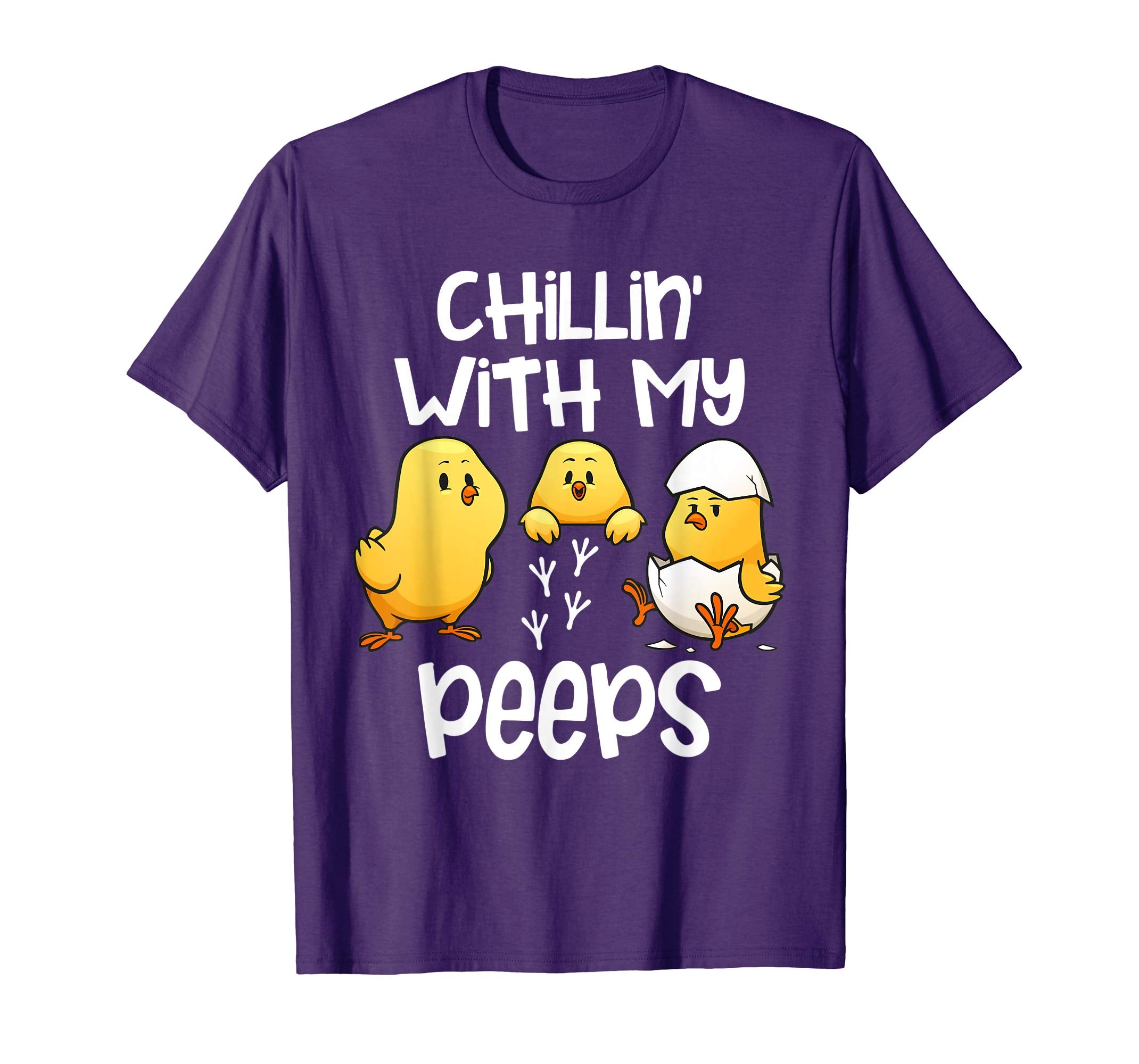 Chillin With My Peeps Happy Easter Kids Boys Girls T Shirt